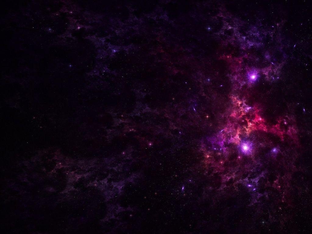 1024x768 Purple Outer Space & Stars HD Desktop Wallpaper