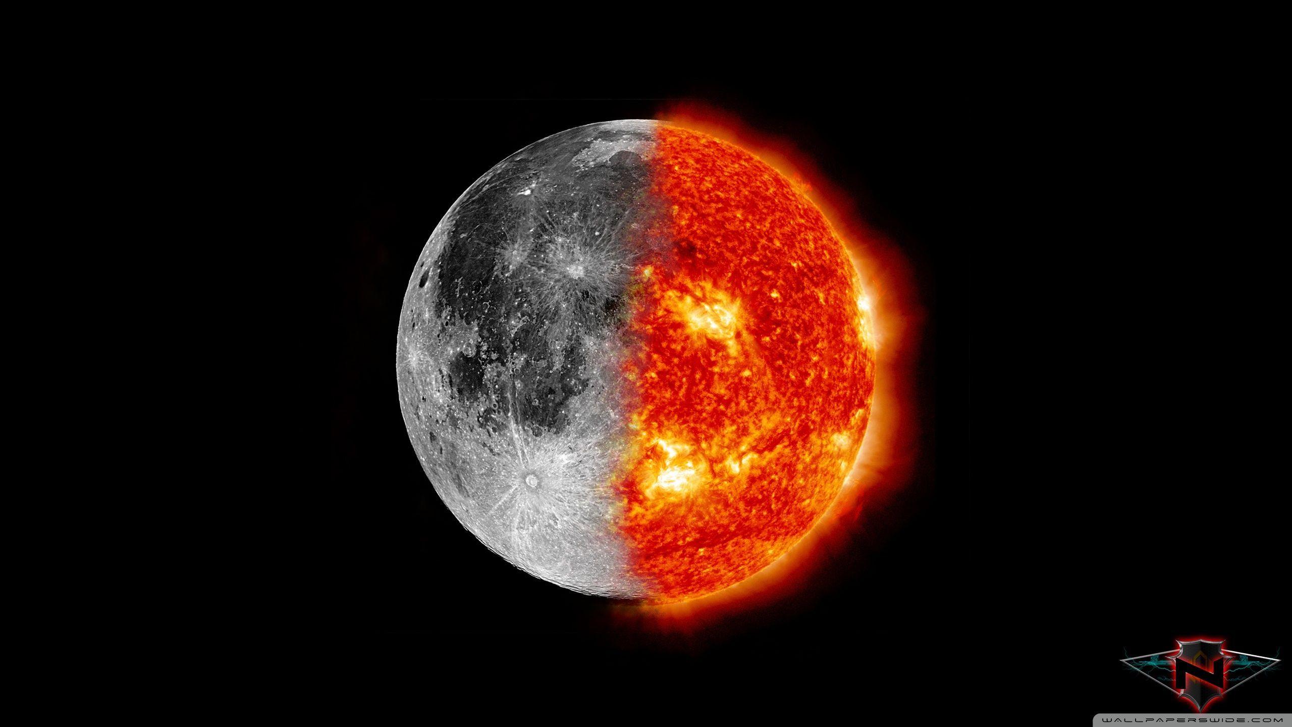 2560x1440 Sun and Moon Desktop Wallpaper