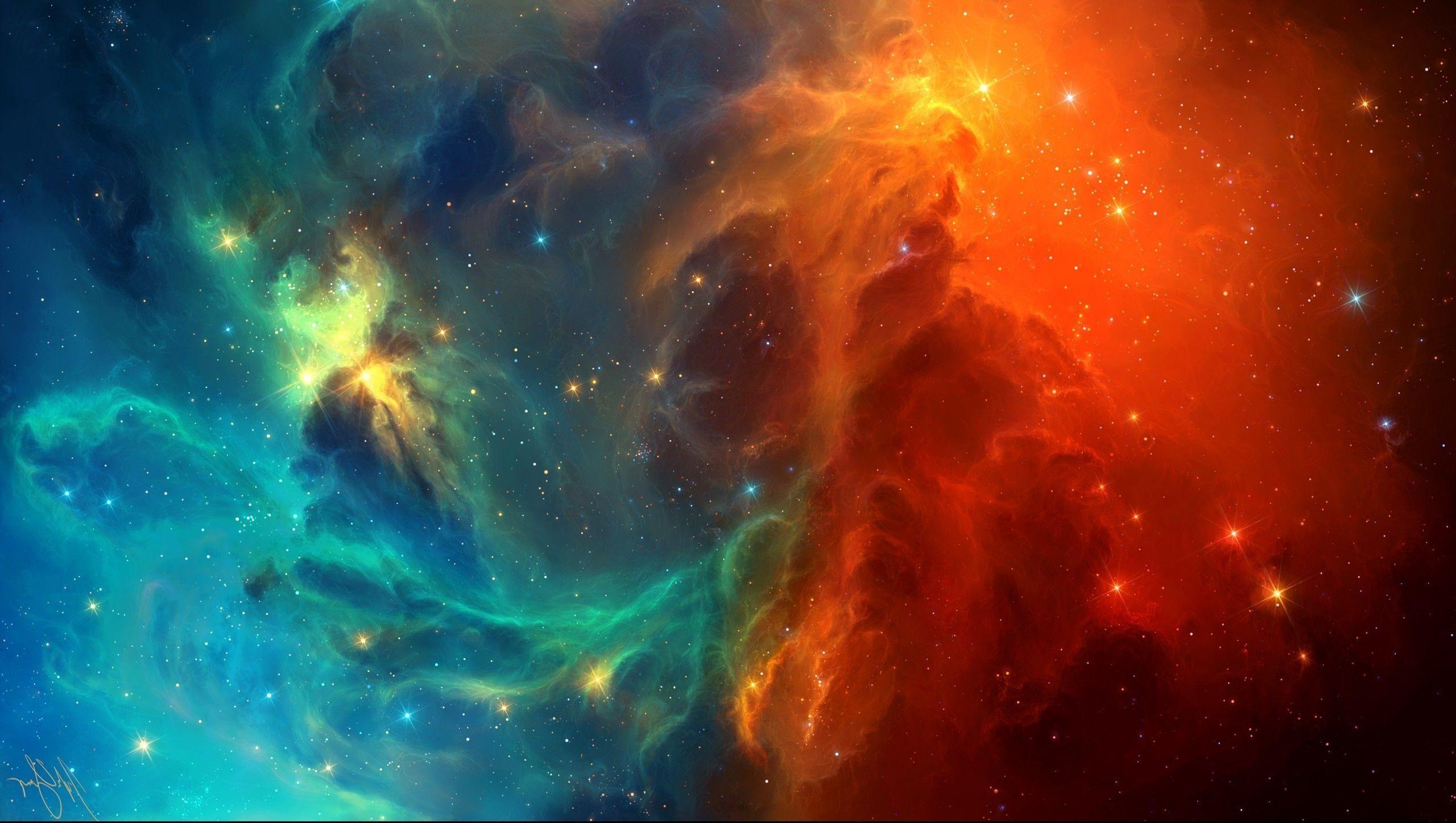 2560x1448 space, Stars, Galaxy, TylerCreatesWorlds Wallpaper HD