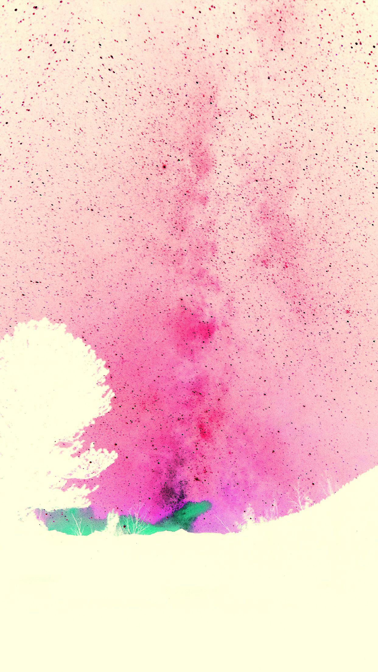 1242x2208 Aurora Night Sky Star Space Nature Pink Red Android