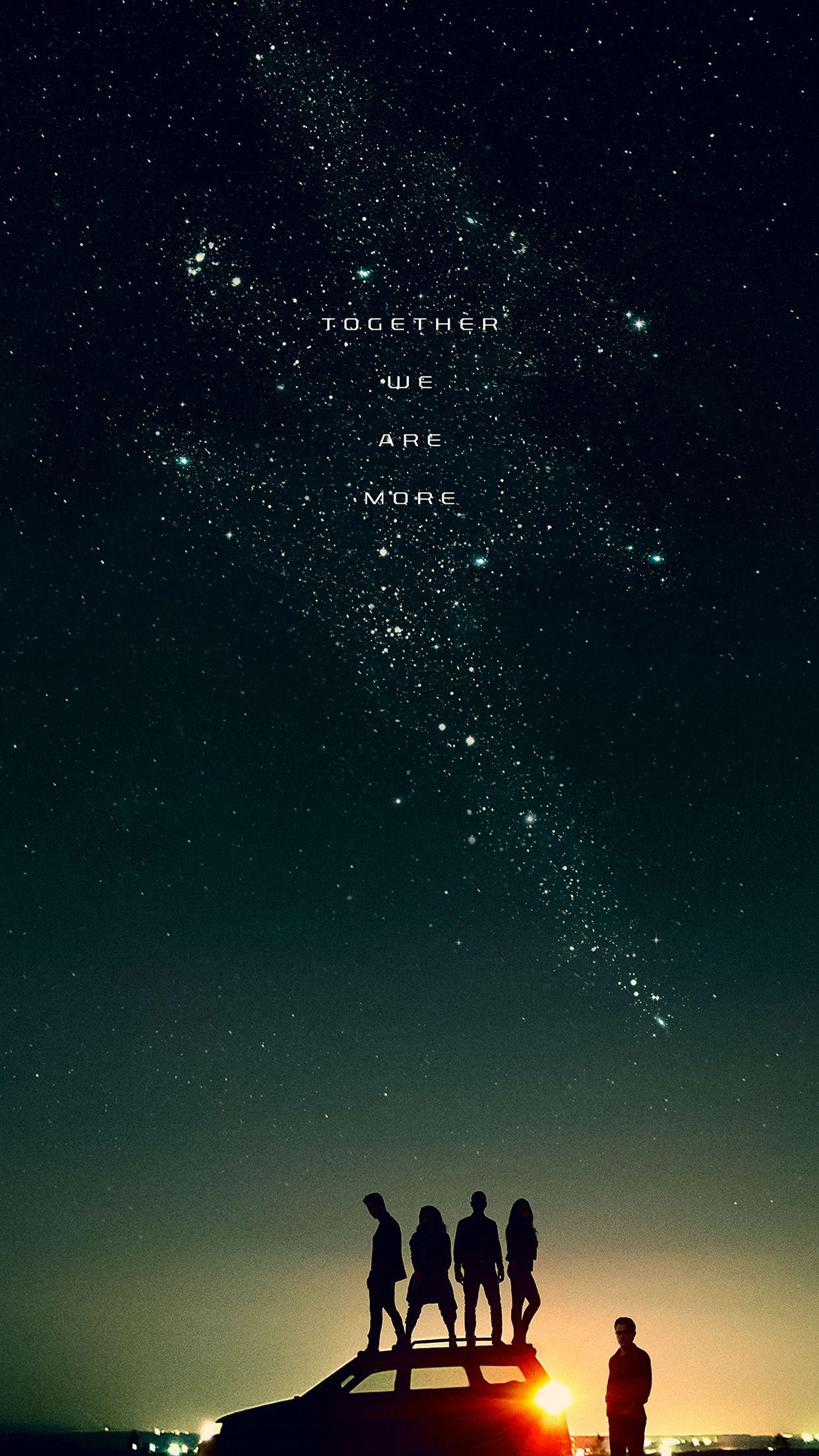 1242x2208 Film Power Rangers Start Sky Night Space Art Illustration