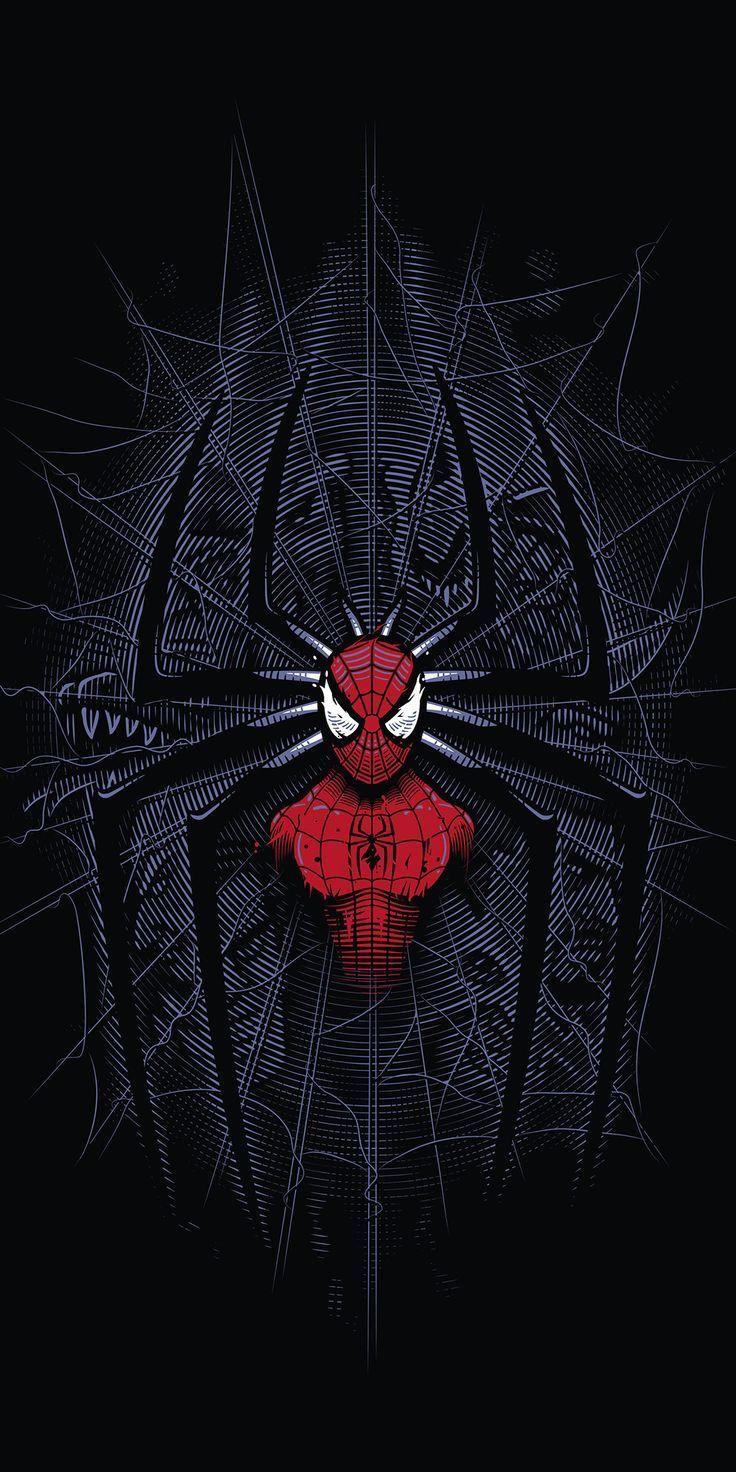 736x1472 Great Wallpaper Spider Man Dark Minimalist Digital Art
