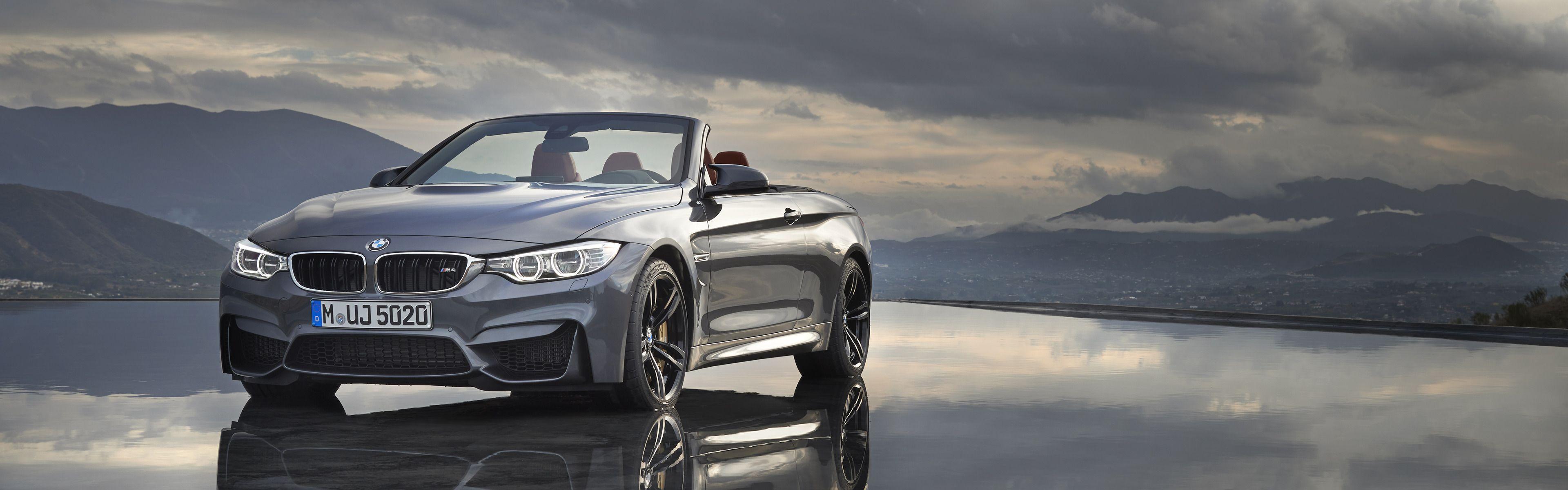 3840x1200 BMW M BMW M4 Cabrio, Car, Vehicle, Convertible, Reflection