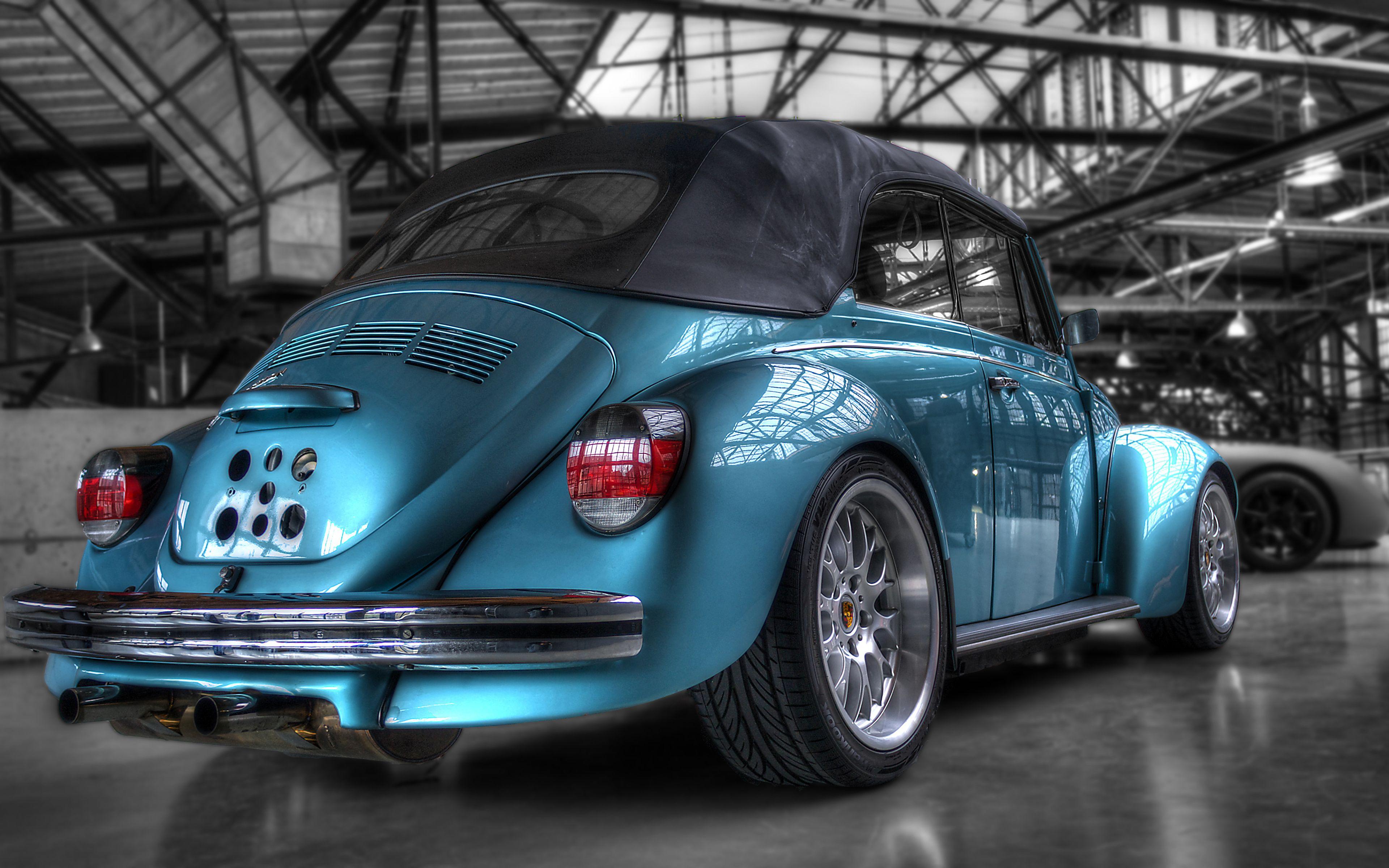 3840x2400 Desktop Wallpaper Volkswagen power beetle HDR Light Blue