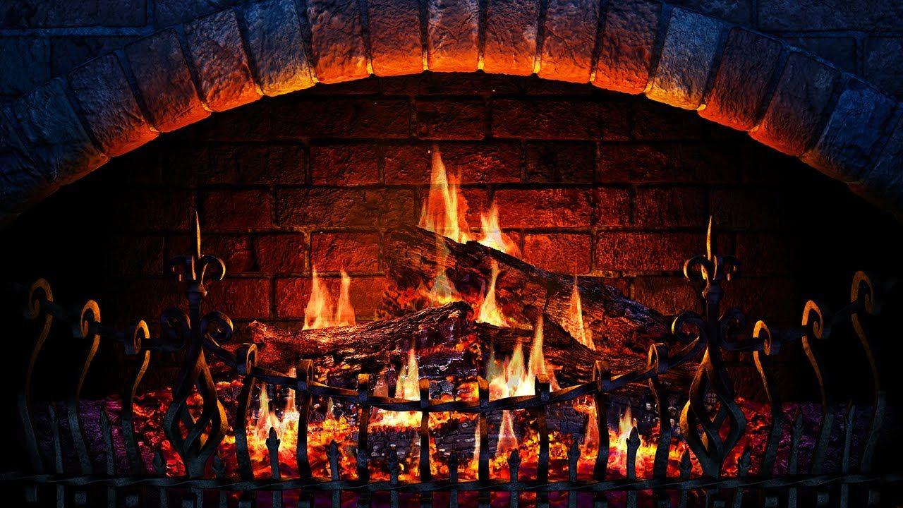 wood burning fireplace screensaver