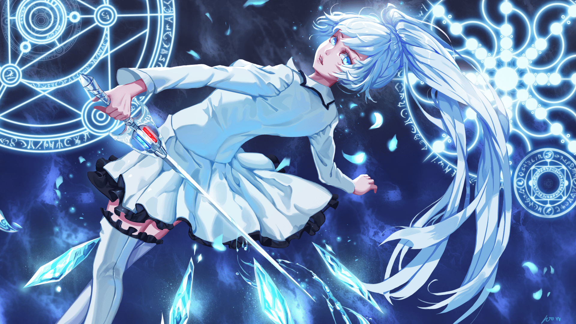 1920x1080 Anime, Pixiv Id Rwby, Weiss Schnee, Rapier