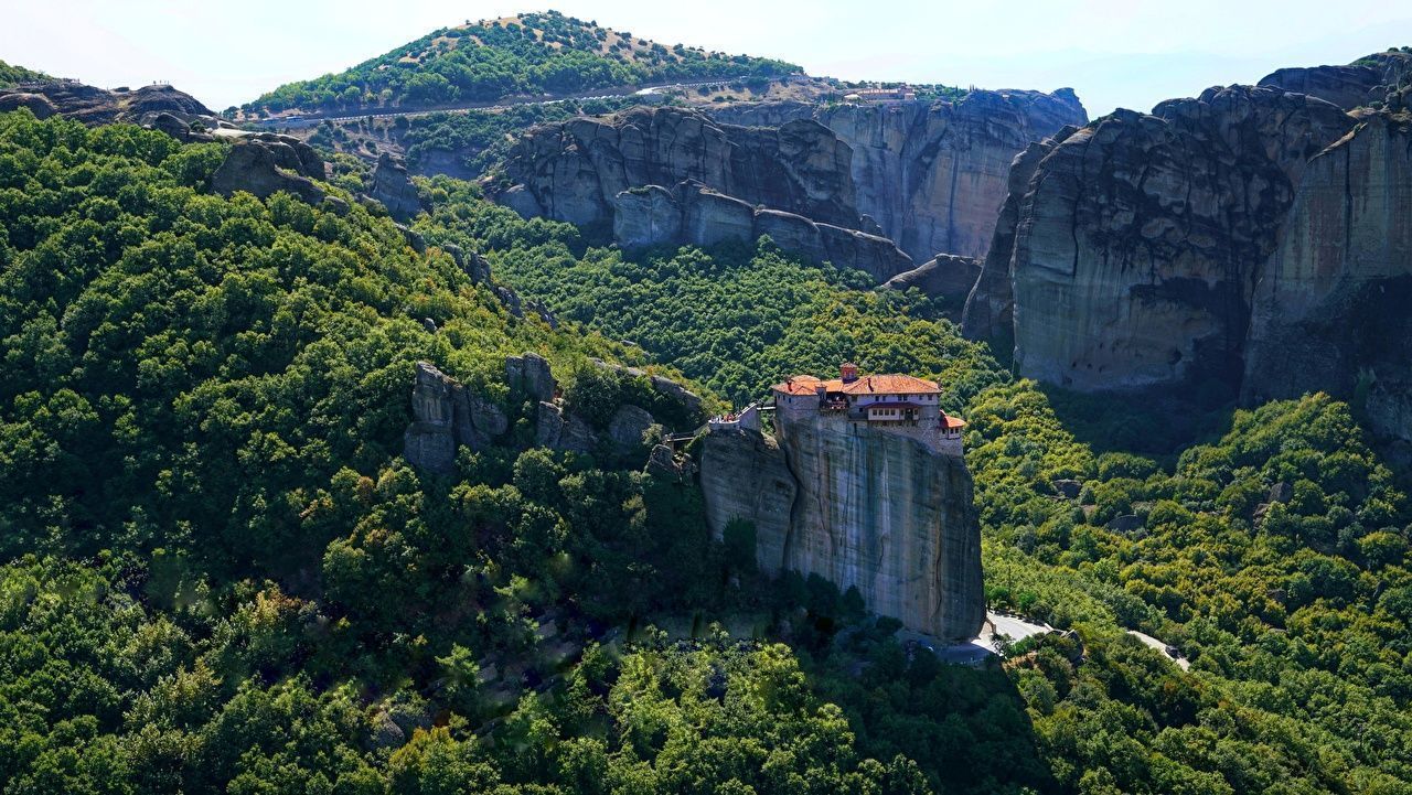 1280x721 Desktop Wallpaper Monastery Greece