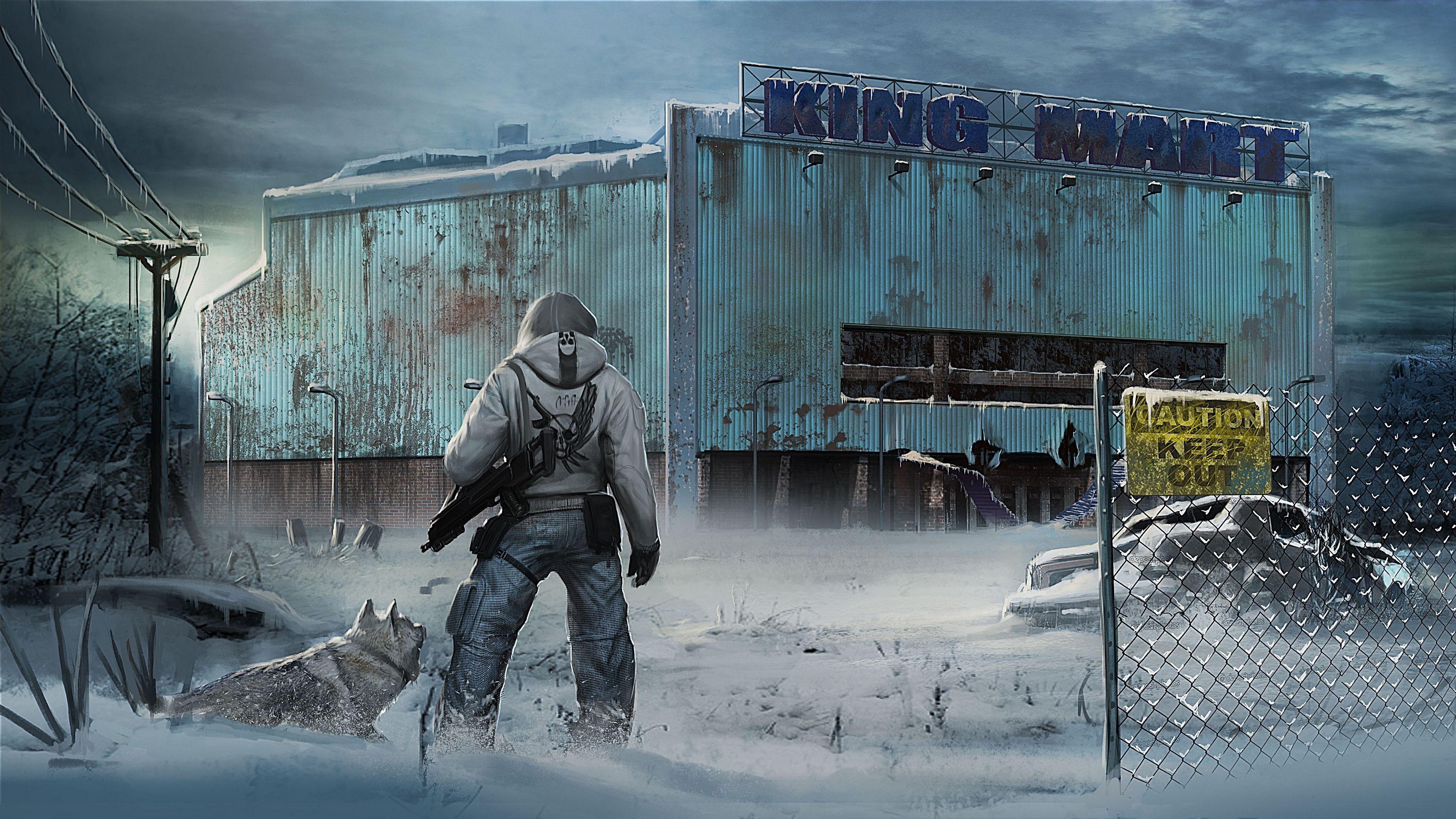 3840x2160 Download wallpaper 3840x2160 the last of us, city, winter 4k