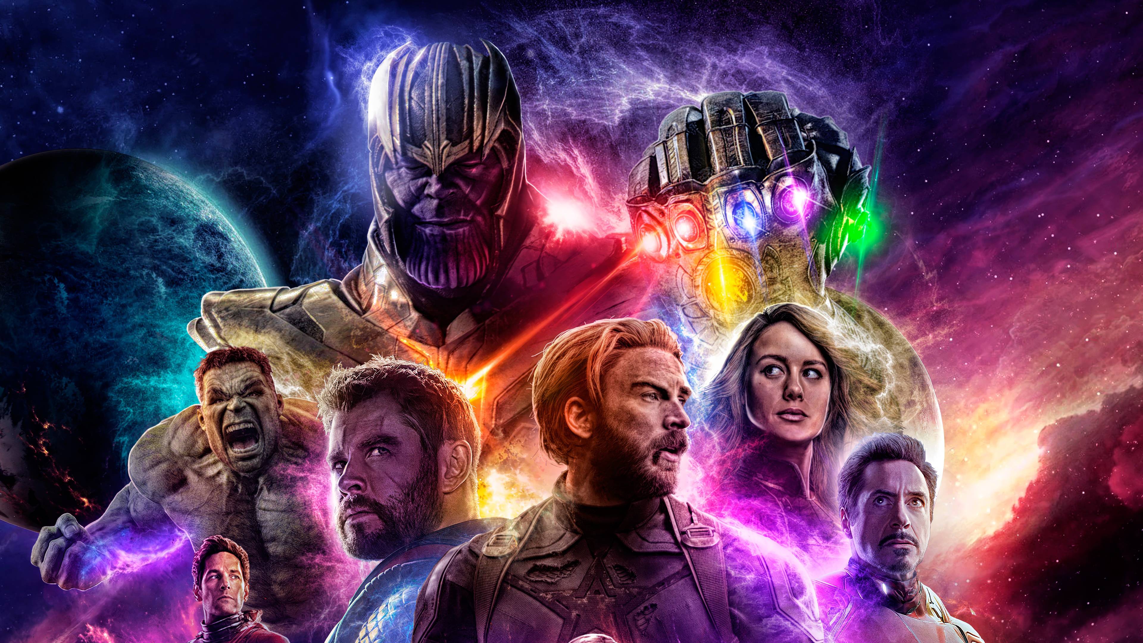 3840x2160 Avengers: Endgame Thanos Infinity Gauntlet Stones Captain America