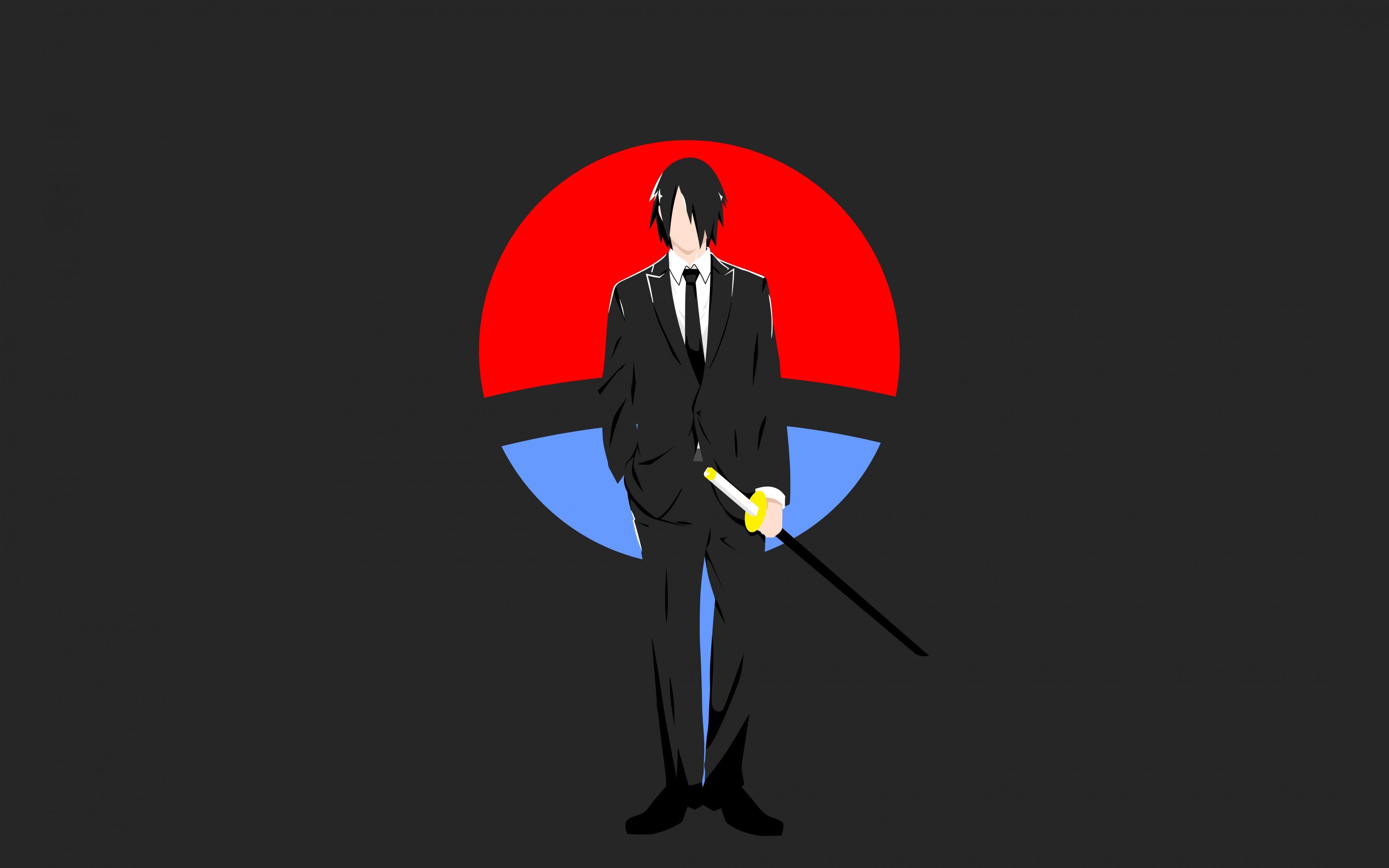 3840x2400 Download 3840x2400 wallpaper minimal, sasuke uchiha, naruto