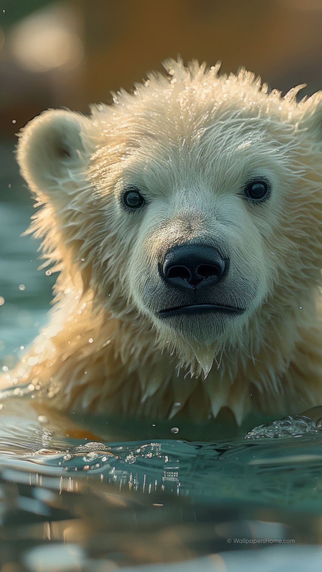 1080x1920 Wallpaper bear, water, user avatar