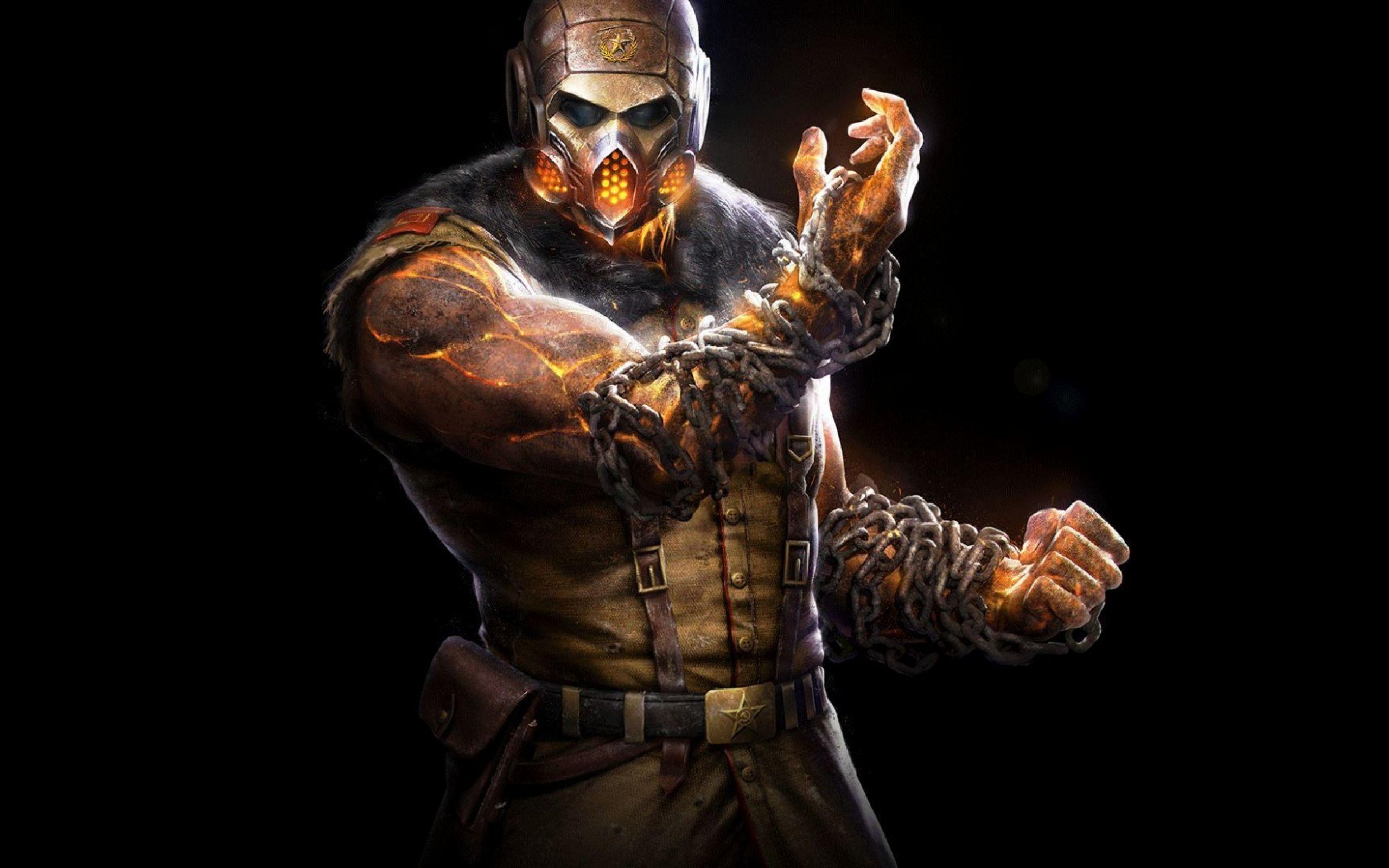 2560x1600 HD Background Mortal Kombat X Scorpion Ninja Mask Black Chain