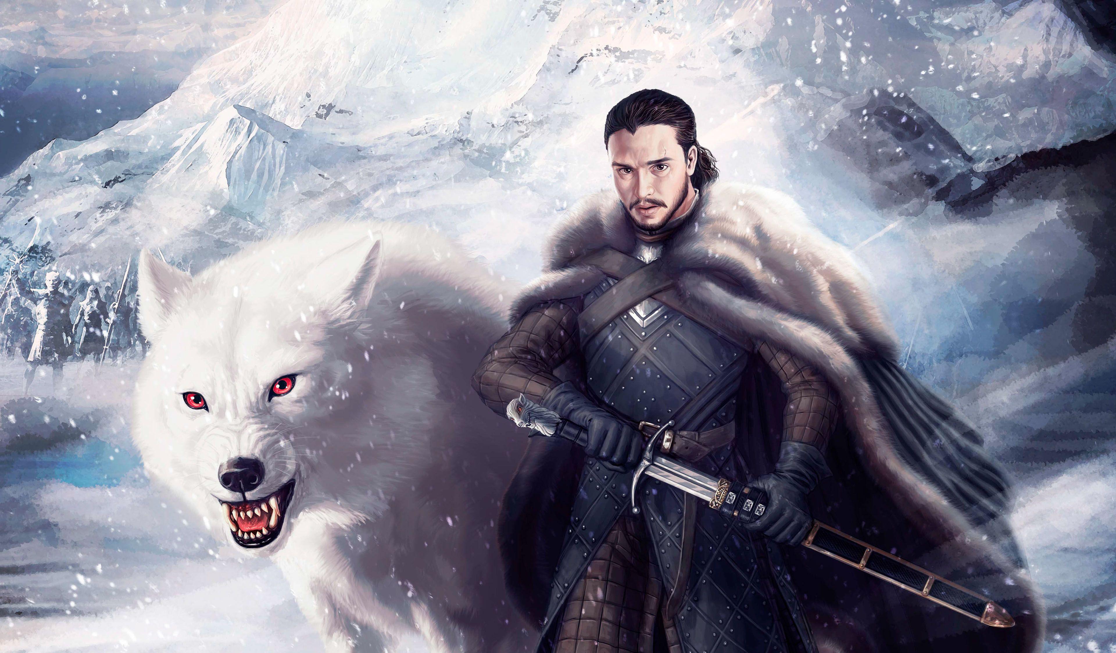 3840x2247 Jon Snow And Ghost 4k, HD Tv Shows, 4k Wallpaper, Image