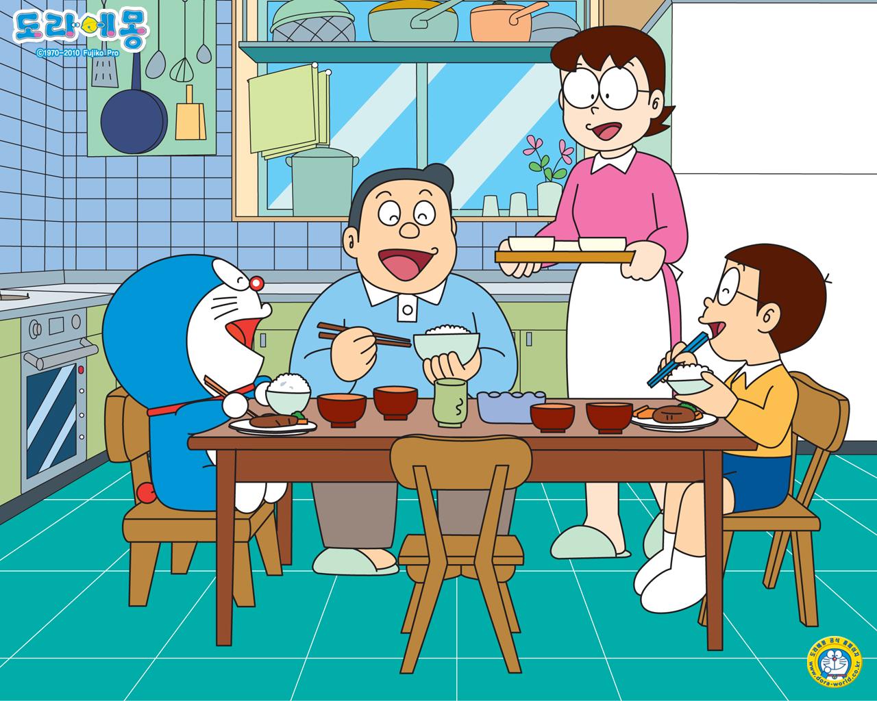 1280x1024 Doraemon Nobita và Cha Mẹ của cậu.  Tải xuống hình nền HD