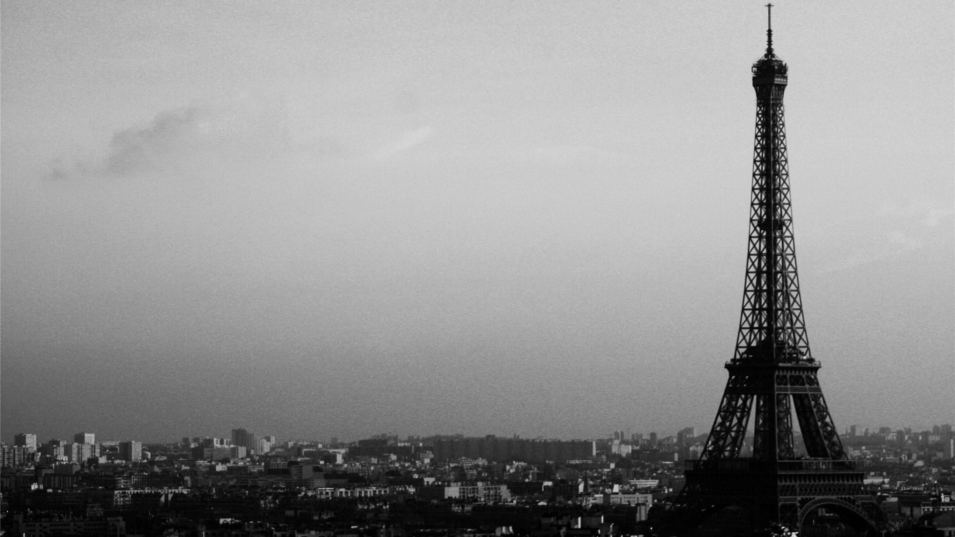 1920x1080 Hình nền Paris đen trắng