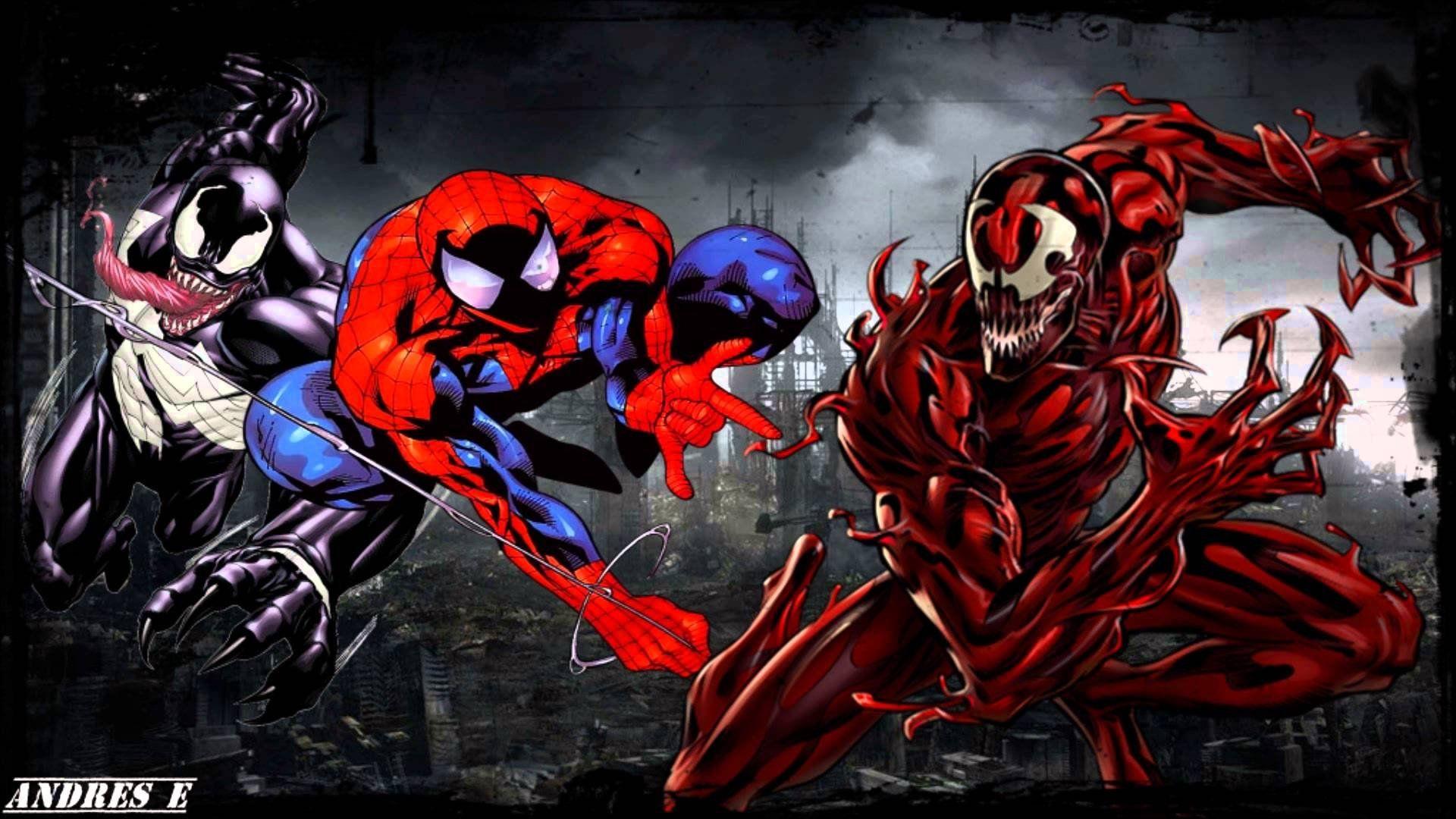 1920x1080 Spider Man Venom Cuộc tàn sát tối đa Di chuyển Hành động Chiến đấu Siêu anh hùng