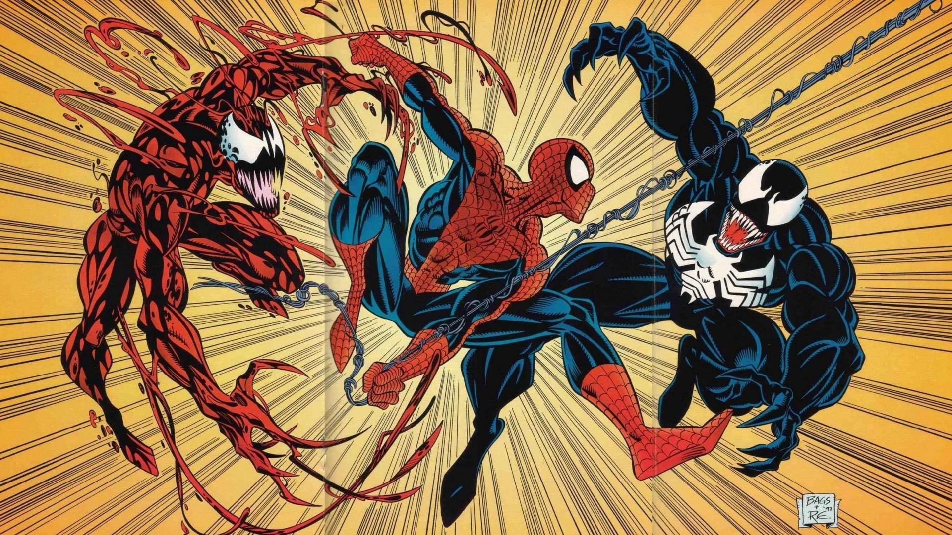 1920x1080 Venom Spider Man Carnage Marvel Comics hình nền