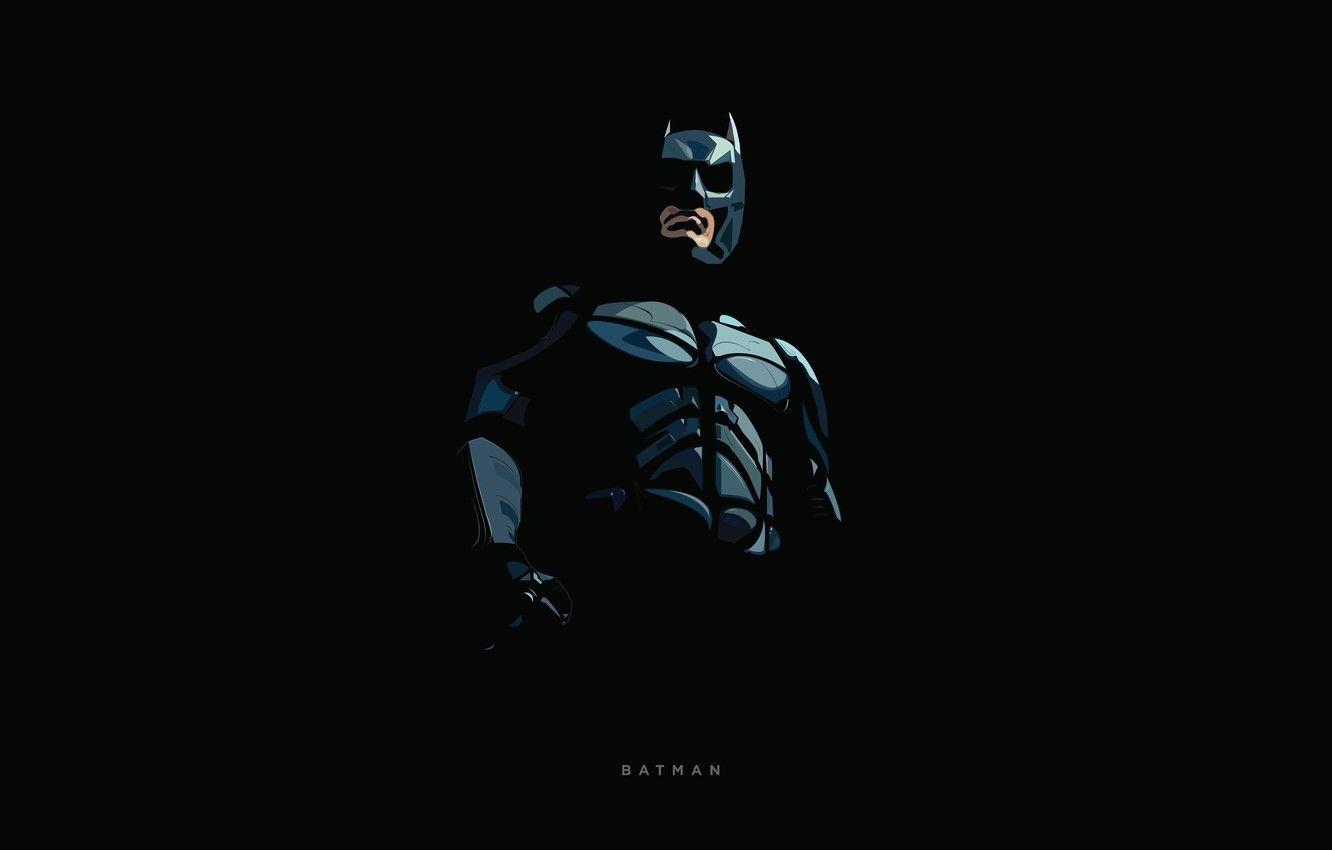 1332x850 Wallpaper fiction, the inscription, vector, mask, art, costume, Batman, black background, Batman, comic, Bruce Wayne image for desktop, section минимализм