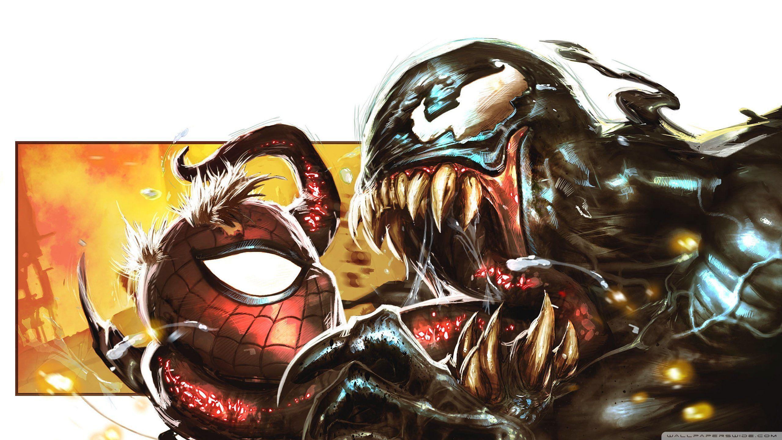 2560x1440 Spiderman Vs Venom Vs Carnage hình nền