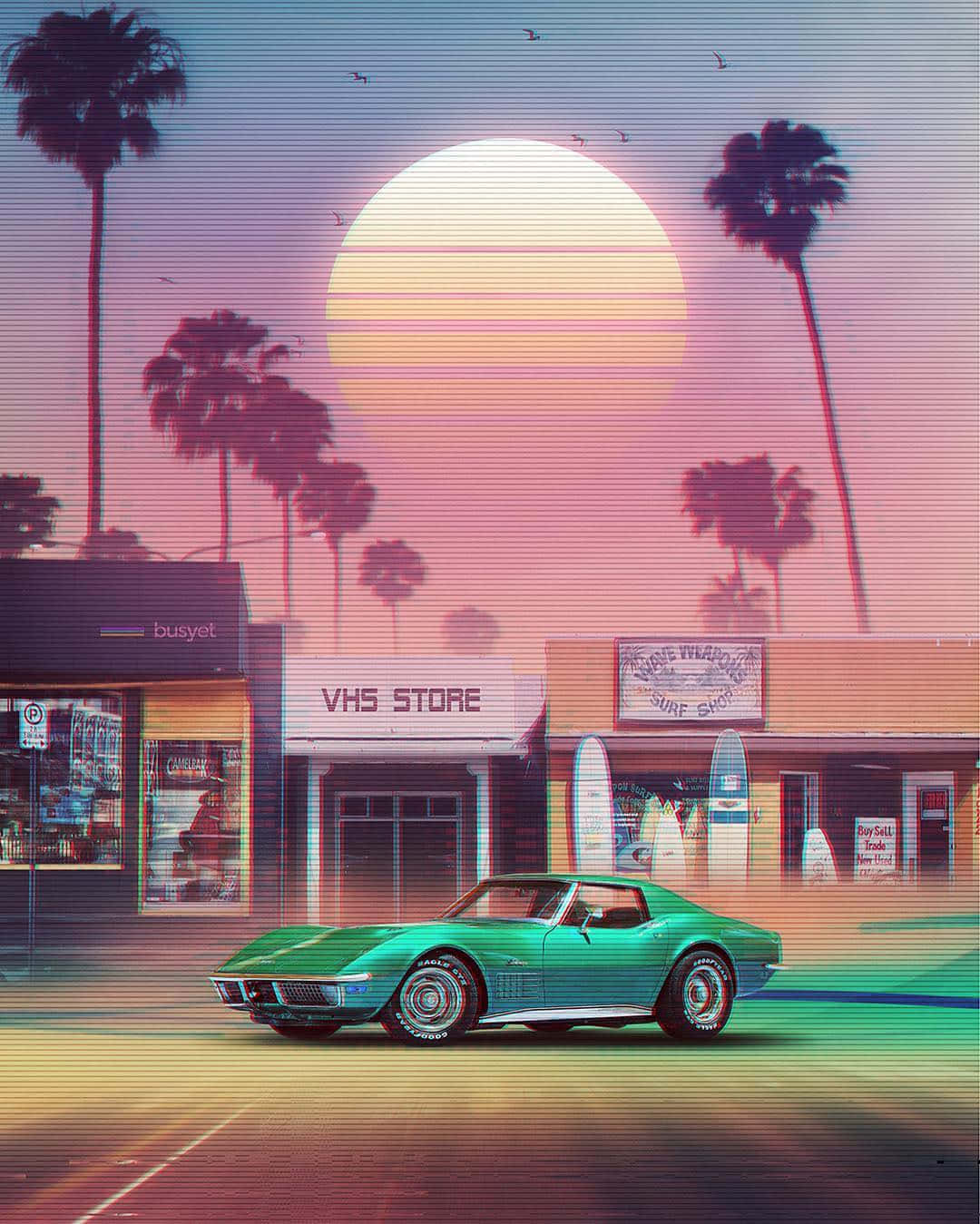 1080x1349 Download 90s Aesthetic Synthwave Sunset