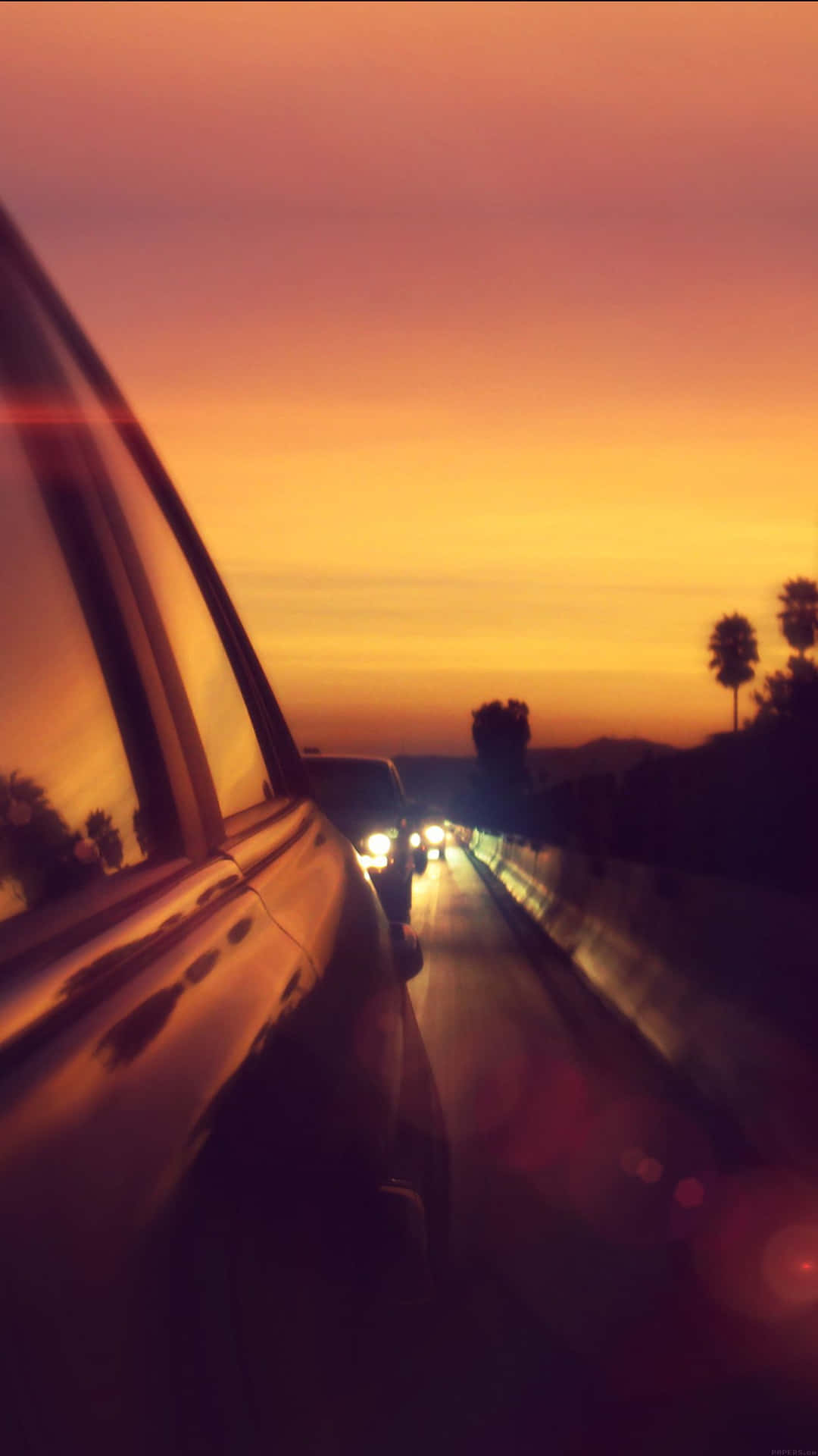 1080x1920 Download Vibrant Sunset Drive Wallpaper