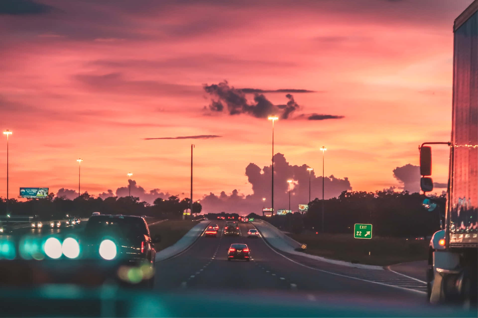 1920x1280 Download Scenic Sunset Drive Wallpaper