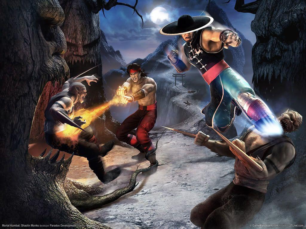 1024x768 Kung Lao & Liu Kang. Videogames. Mortal kombat shaolin