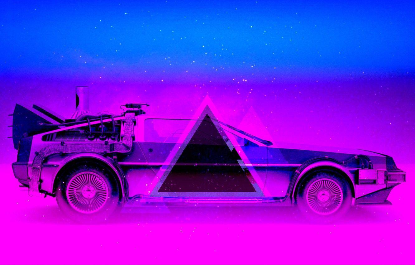 1332x850 Wallpaper Auto, Music, Neon, Machine, Triangle, DeLorean DMC