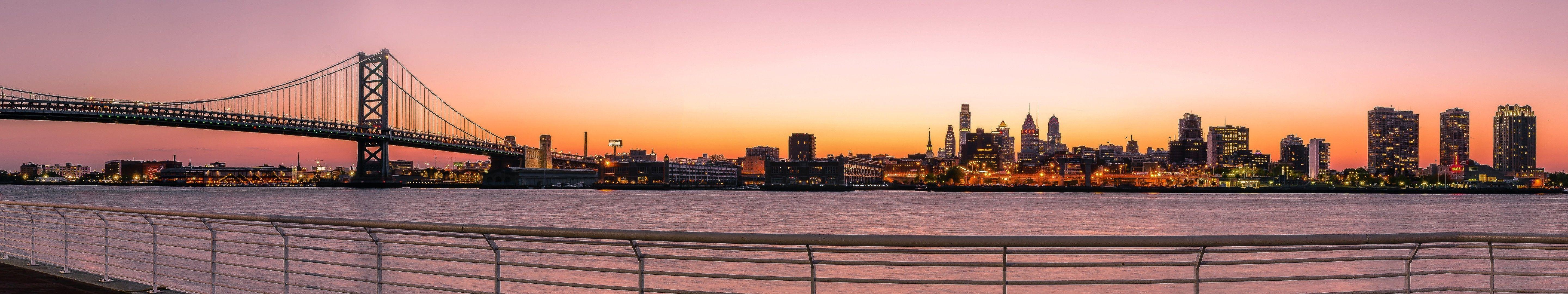 5760x1080 Philadelphia Skyline Wallpaper