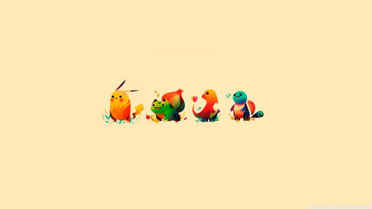 1280x720 Pokemon Bulbasaur, Pikachu, Charmander, Squirtle ❤ 4K HD Desktop