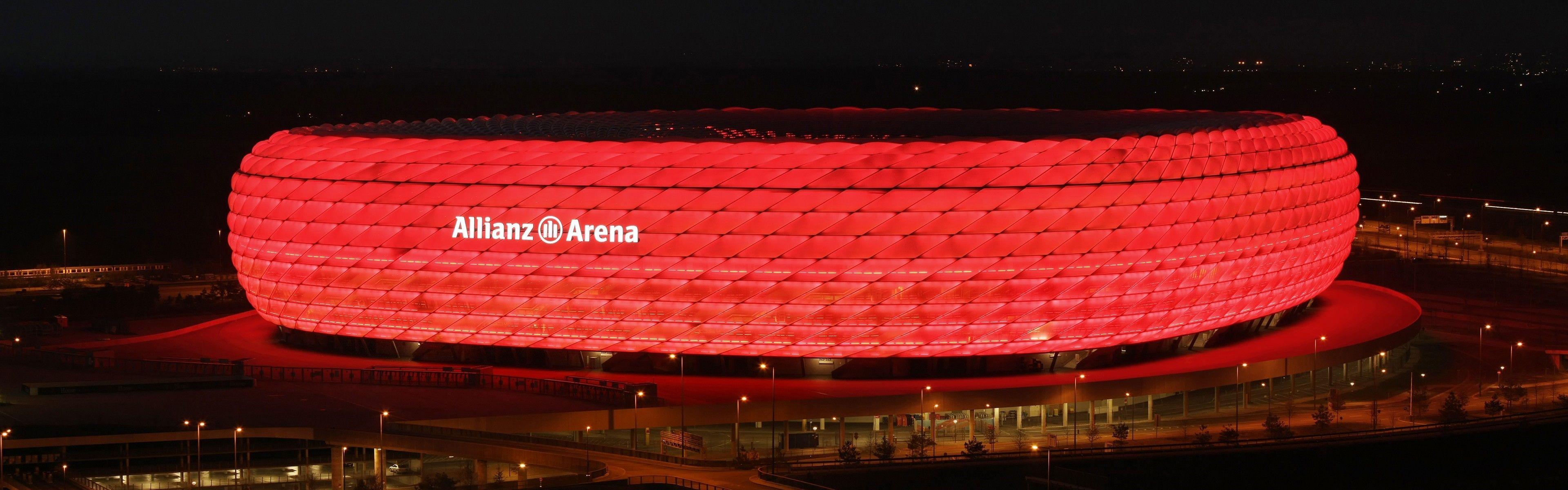 3840x1200 allianz arena stadium night lights fc bayern soccer