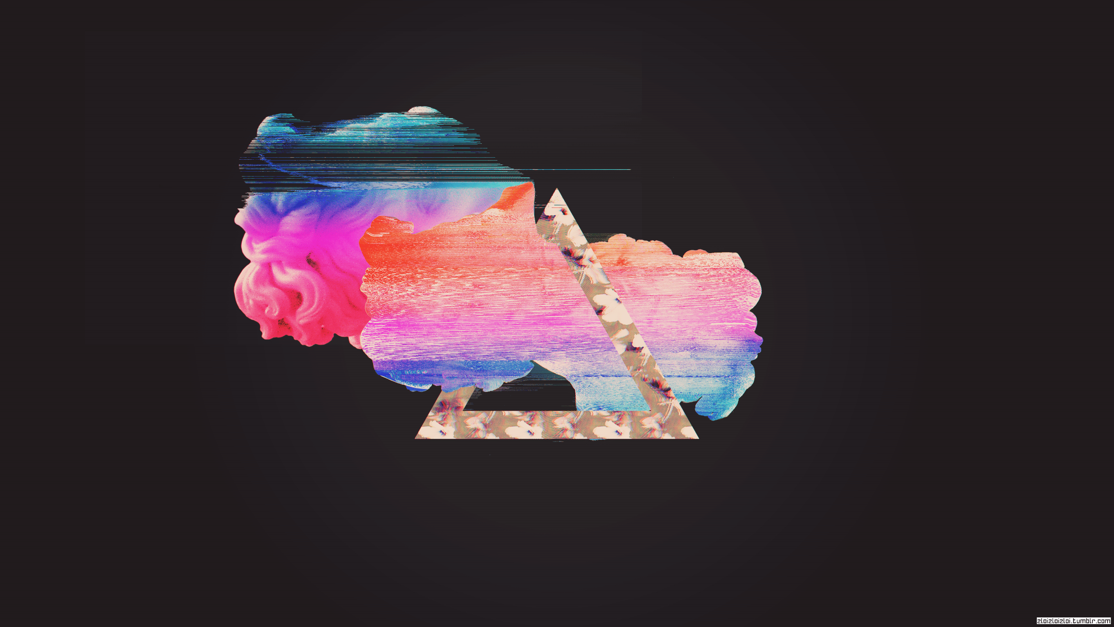 3840x2160 Glitch Vaporwave Abstract Black. WALLPAPERS. Vaporwave