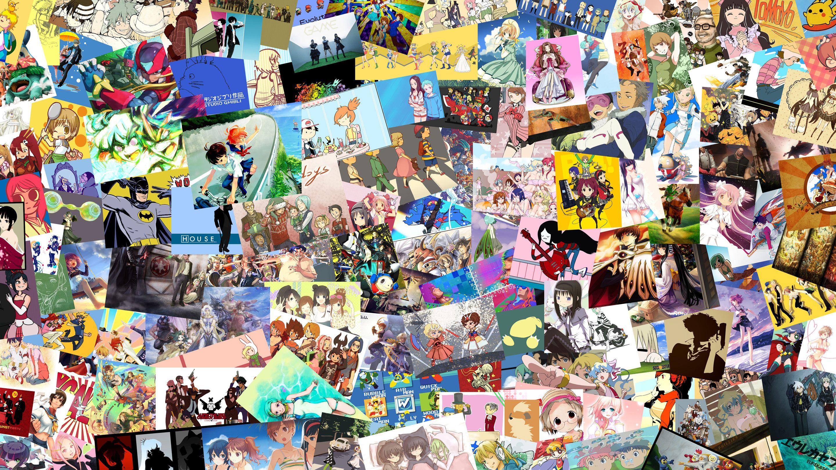 2880x1620 Anime Collage Wallpaper Background Free Wallpaper