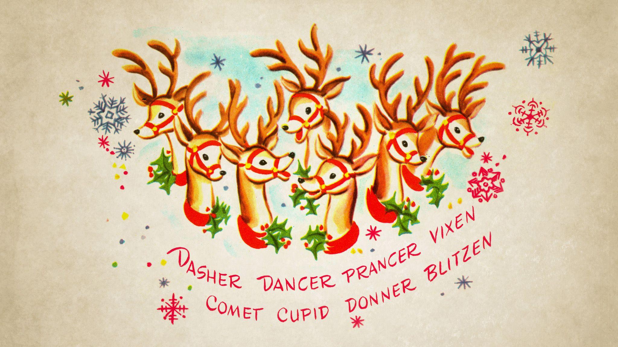craciun card vintage santa christmas reindeer HD wallpaper  Peakpx