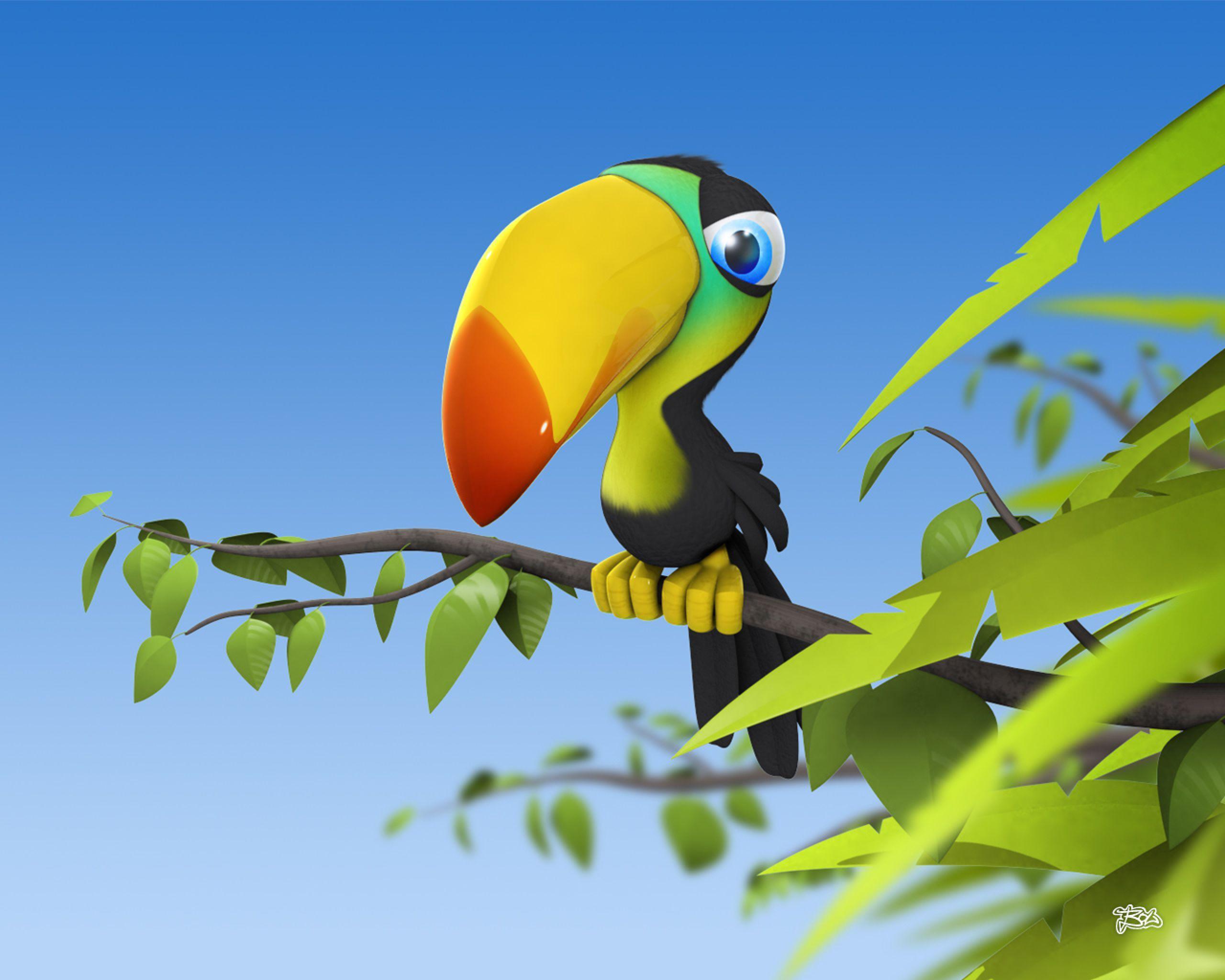 2560x2048 Animals Bird 3D Funny Cartoon HD Wallpaper