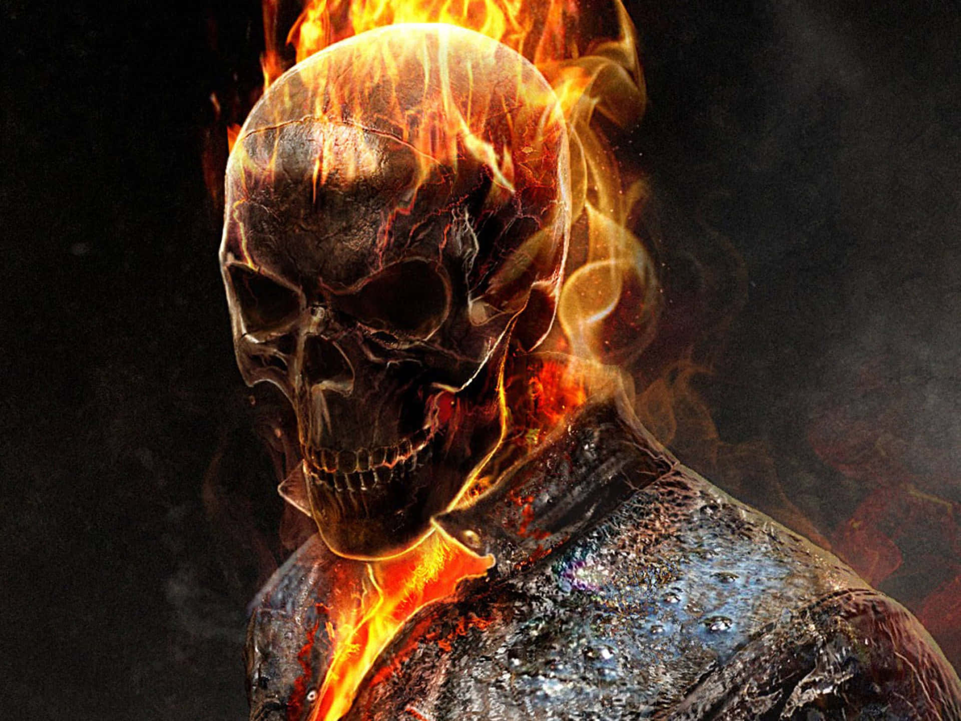 1920x1440 blazing skull Wallpaper