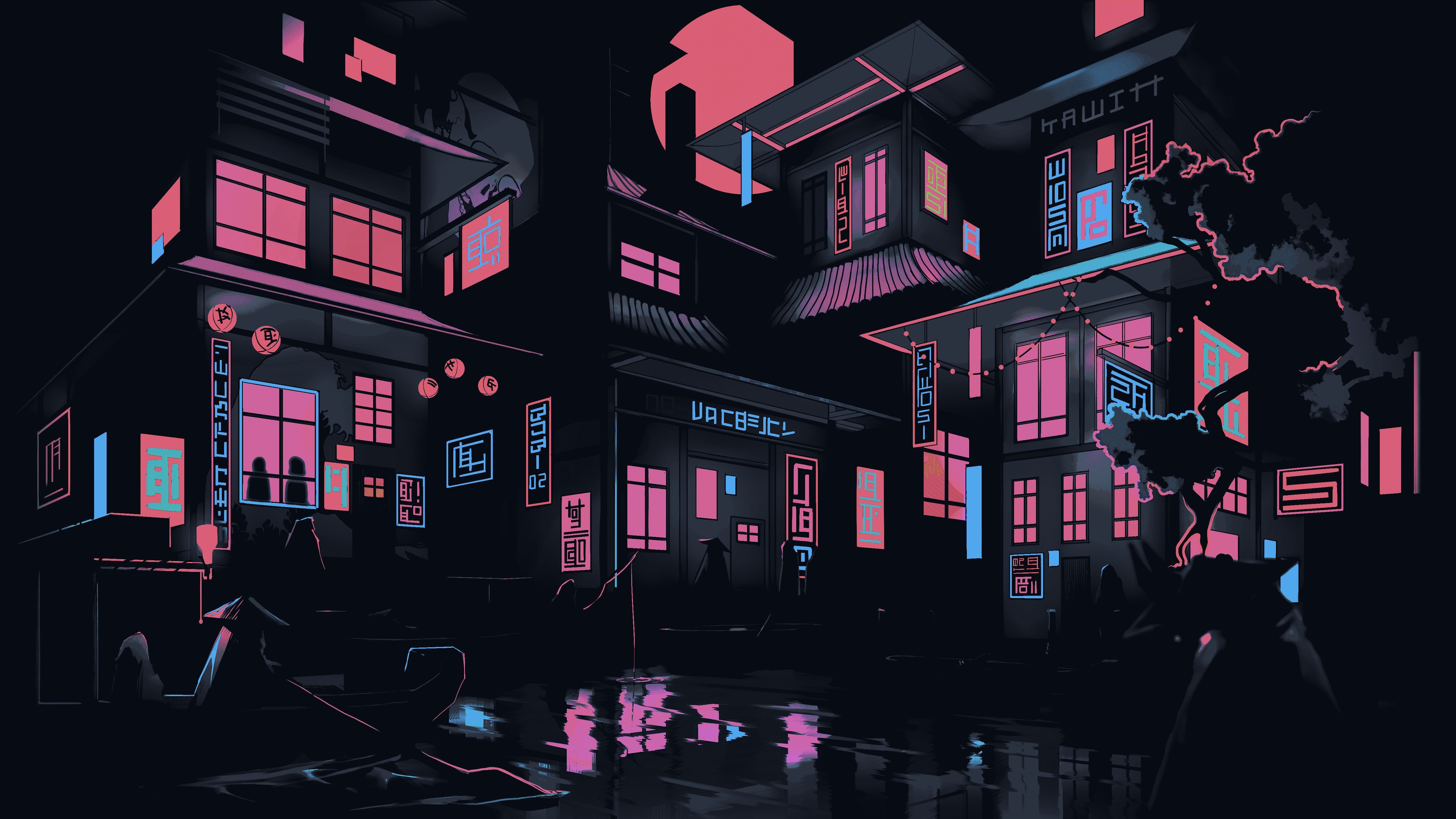 5120x2880 HD desktop wallpaper: Night, Building