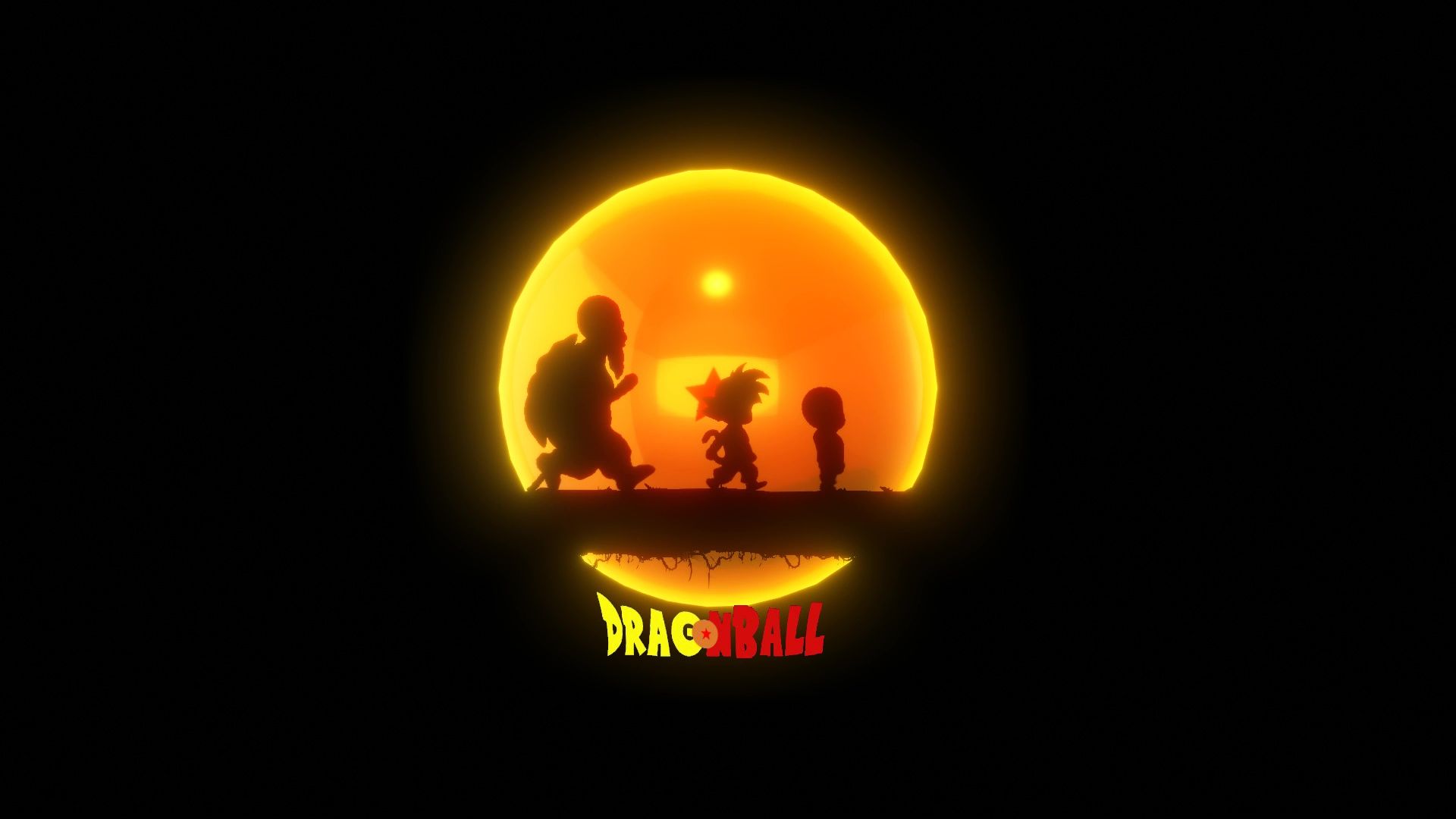 1920x1080 Son Goku Krillin Master Roshi Walking