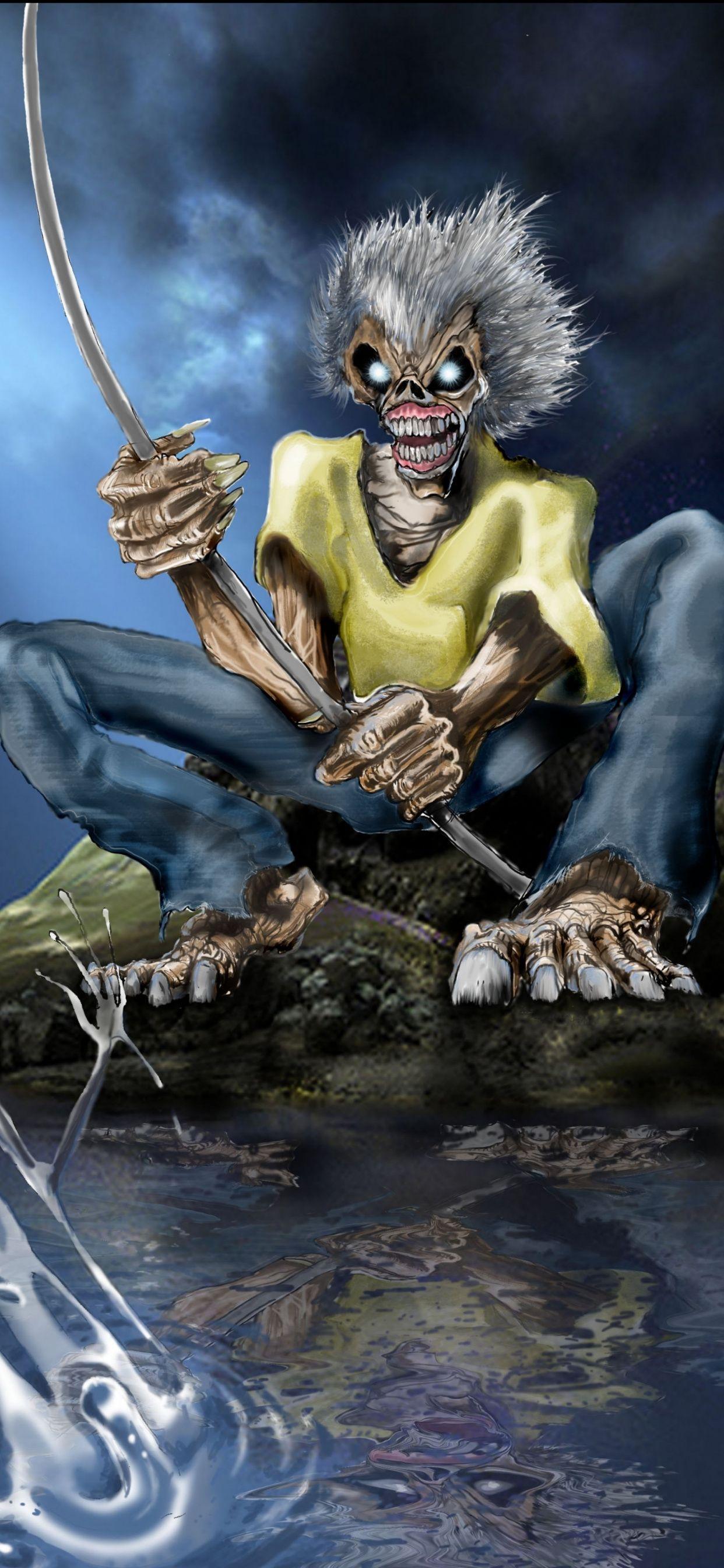 1242x2688 Music, Eddie, Iron Maiden, Heavy Metal, Mythology Wallpaper