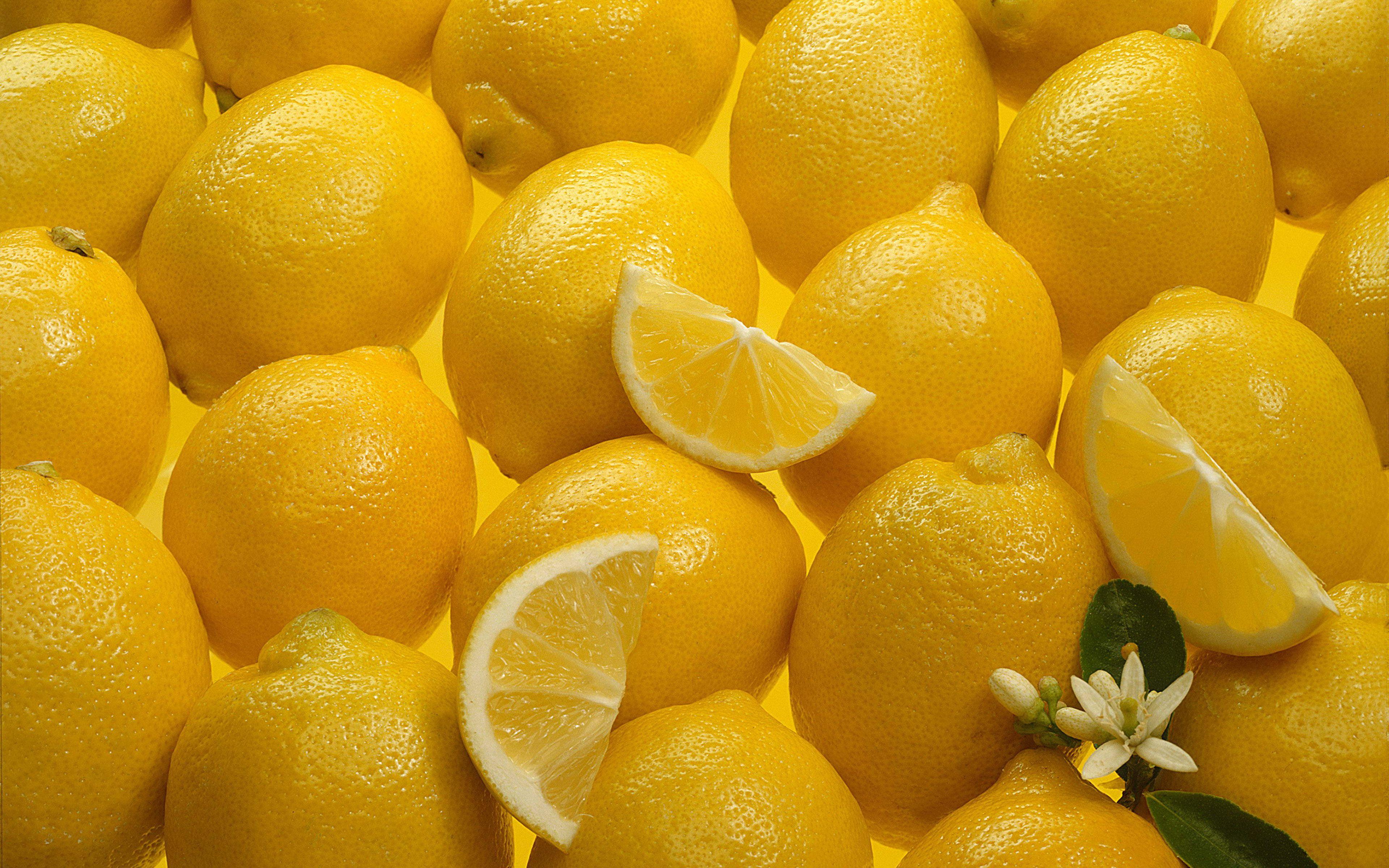 3840x2400 Wallpaper Texture Yellow Lemons Food Many 3840x2400