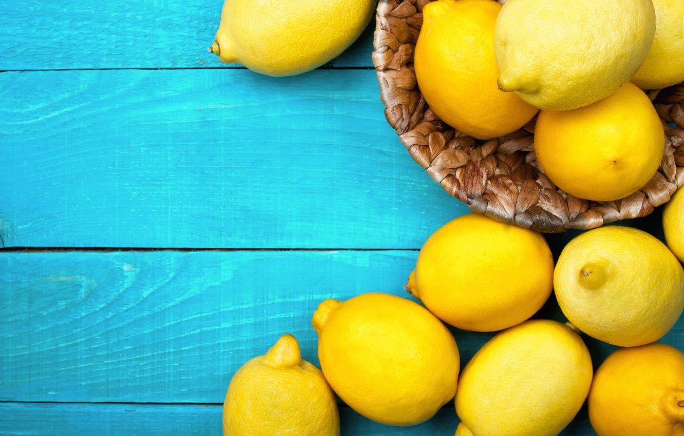 1332x850 Wallpaper yellow, lemon, blue background, citrus, Lemons