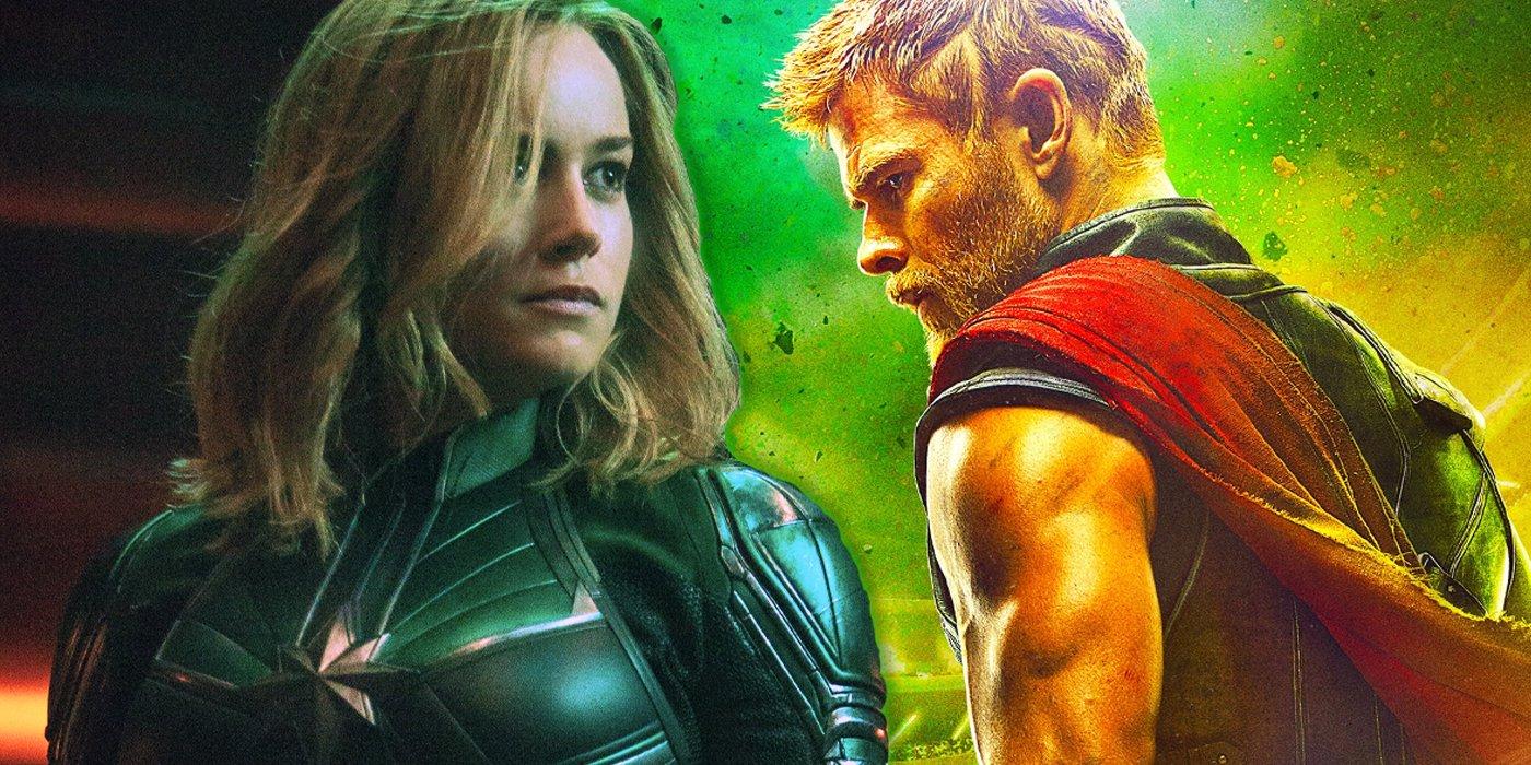 1400x700 Captain Marvel And Thor Wallpaper