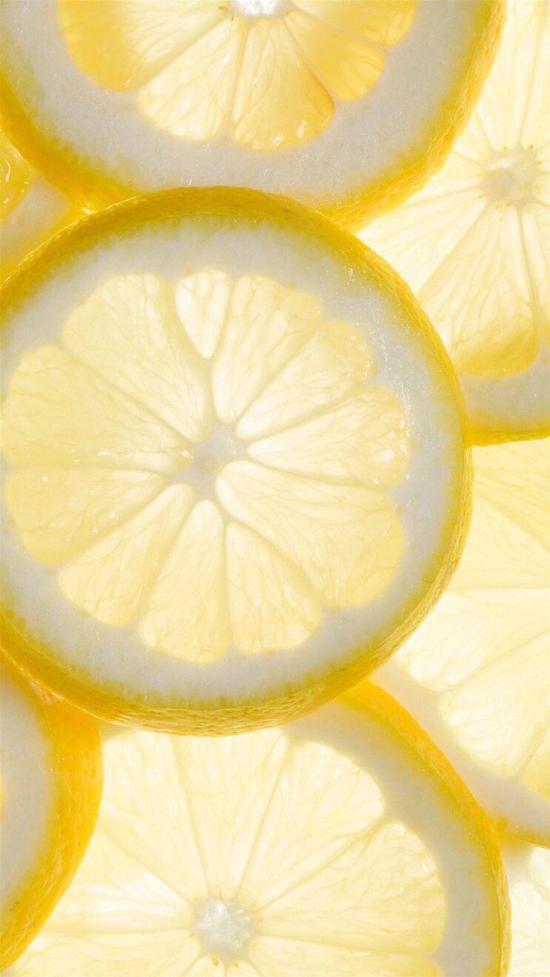 1080x1920 lemon slices iPhone wallpaper. summer. Yellow aesthetic
