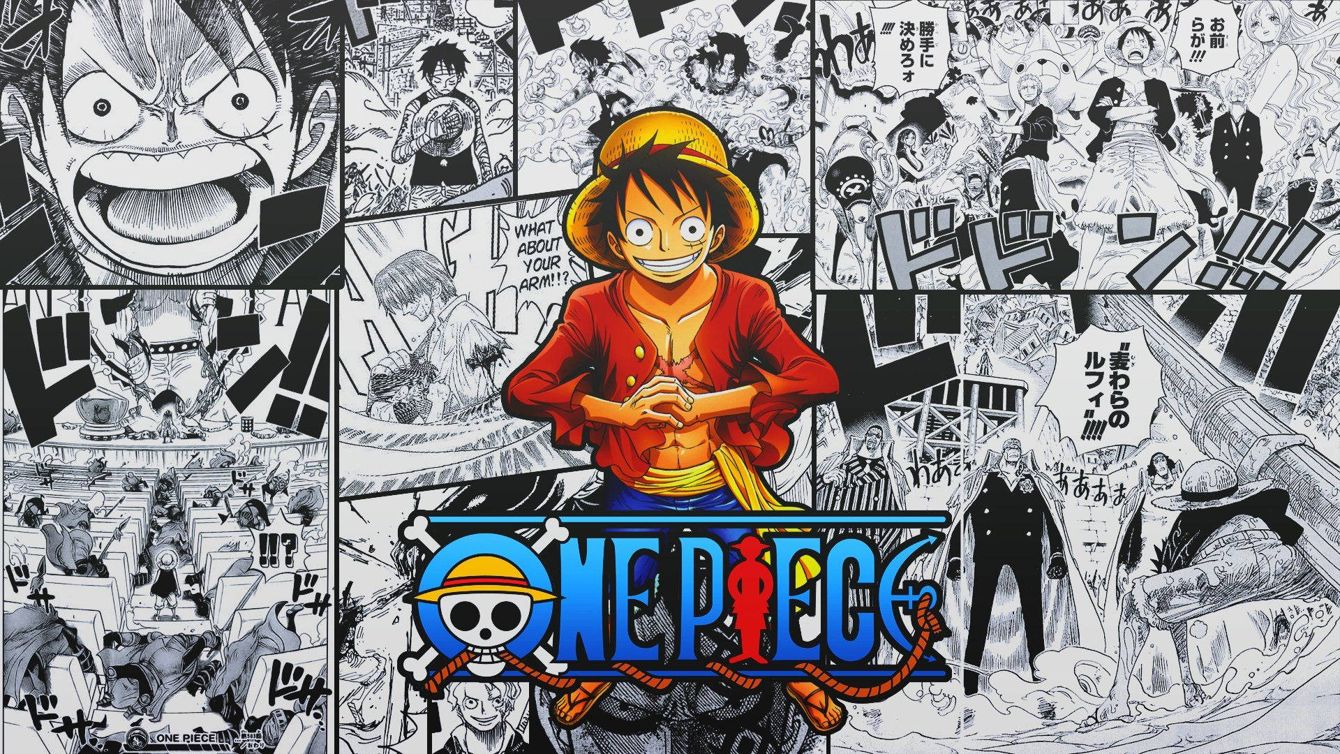1920x1080 One Piece Luffy Manga Panel Wallpaper