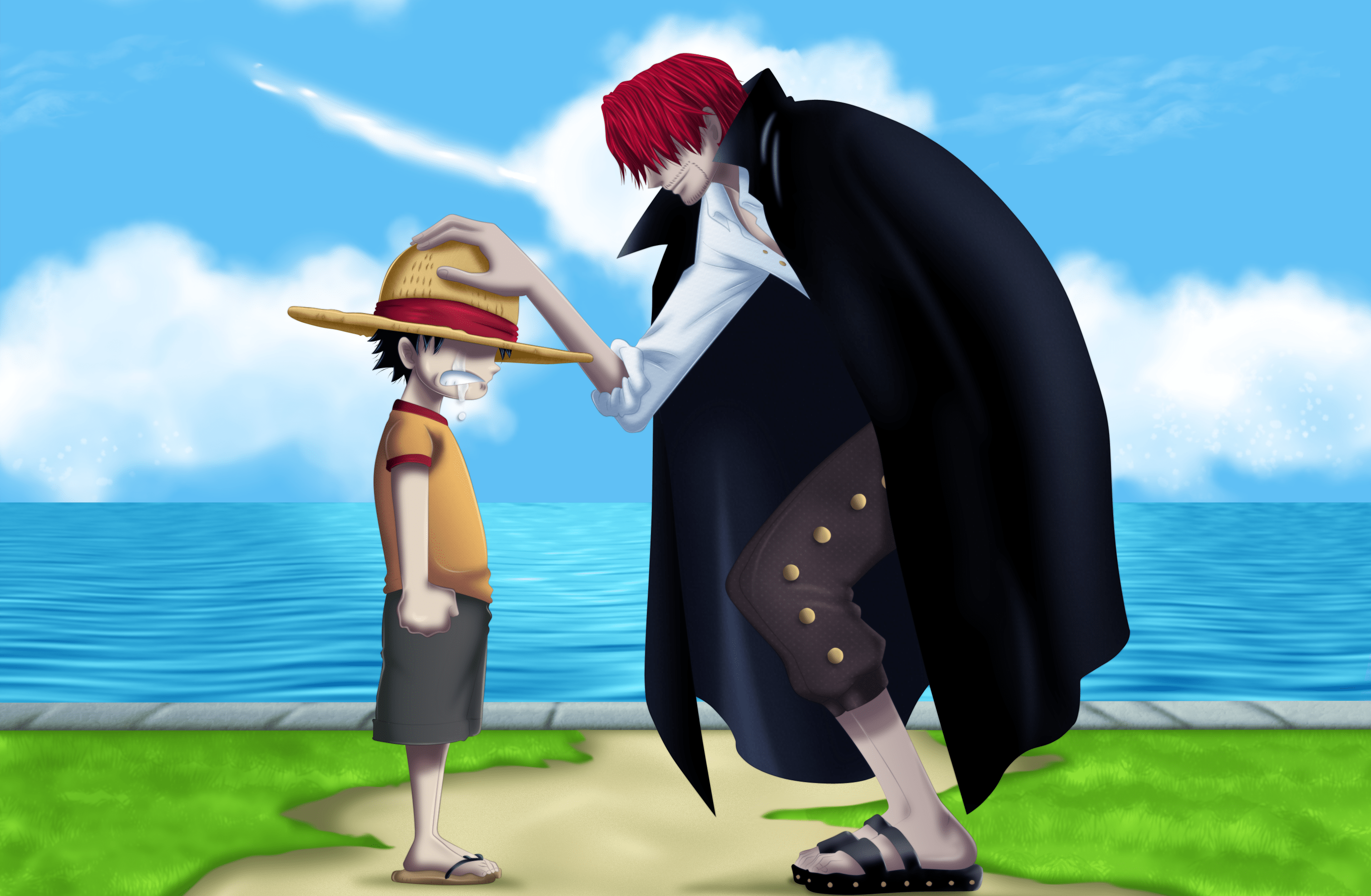 3020x1974 Monkey D. Luffy, Shanks (One Piece) wallpaper