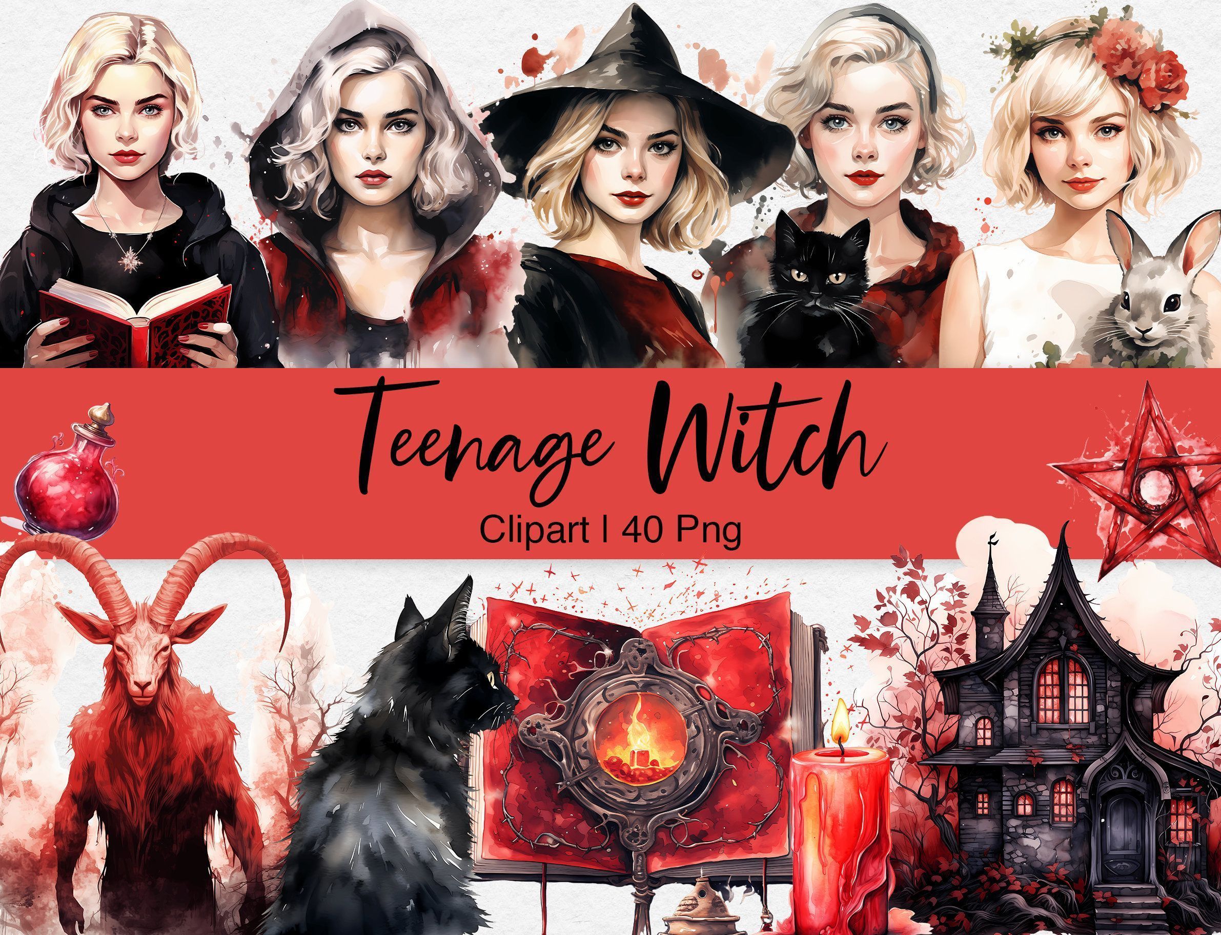 2382x1824 Watercolor Clipart, Witchcraft PNG