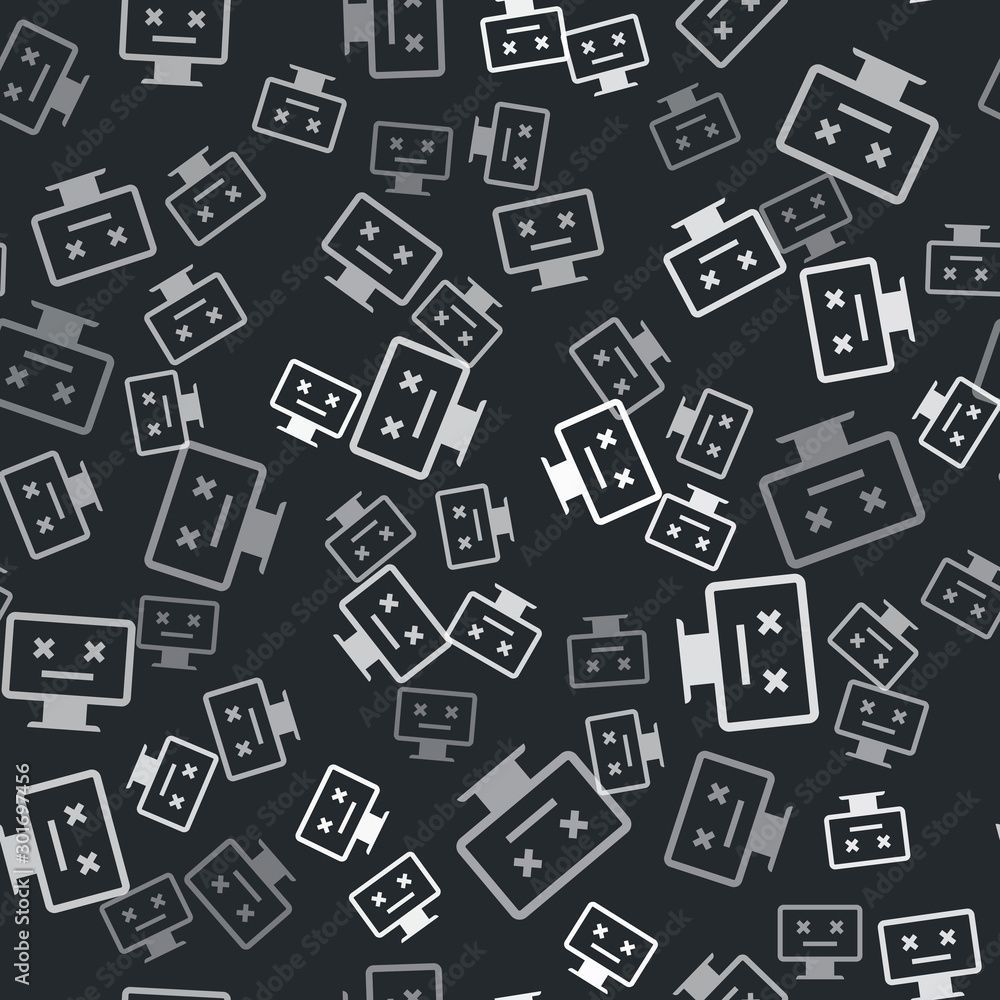 1000x1000 Grey Dead monitor icon isolated