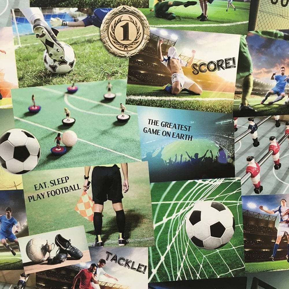1000x1000 FOOTBALL COLLAGE WALLPAPER DECOR