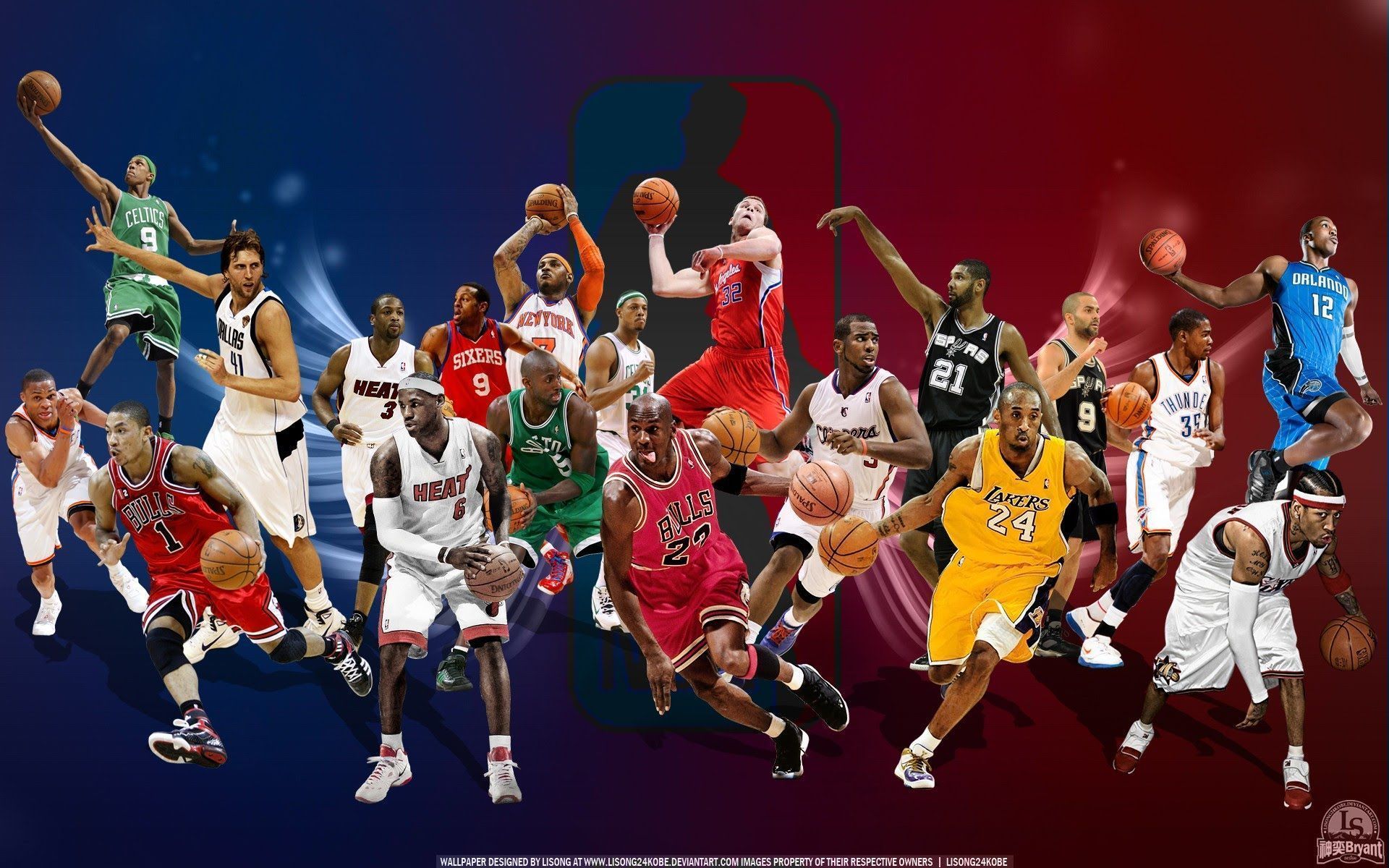 1920x1200 Dynamic NBA Stars Action Collage HD
