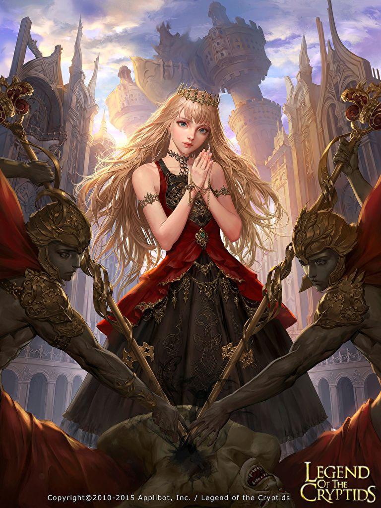768x1024 Desktop Wallpaper Legend of the Cryptids Crown Blonde girl